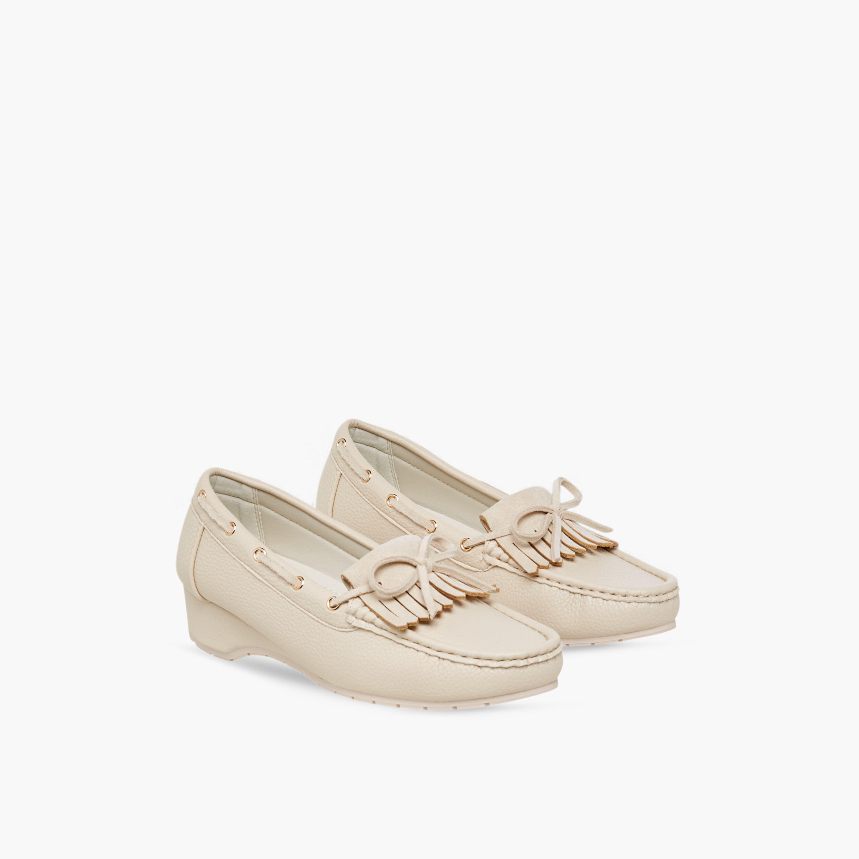 Paprika Fringe Accent Wedge Heel Loafers-women-shoes-loafersandmoccasins-image-1