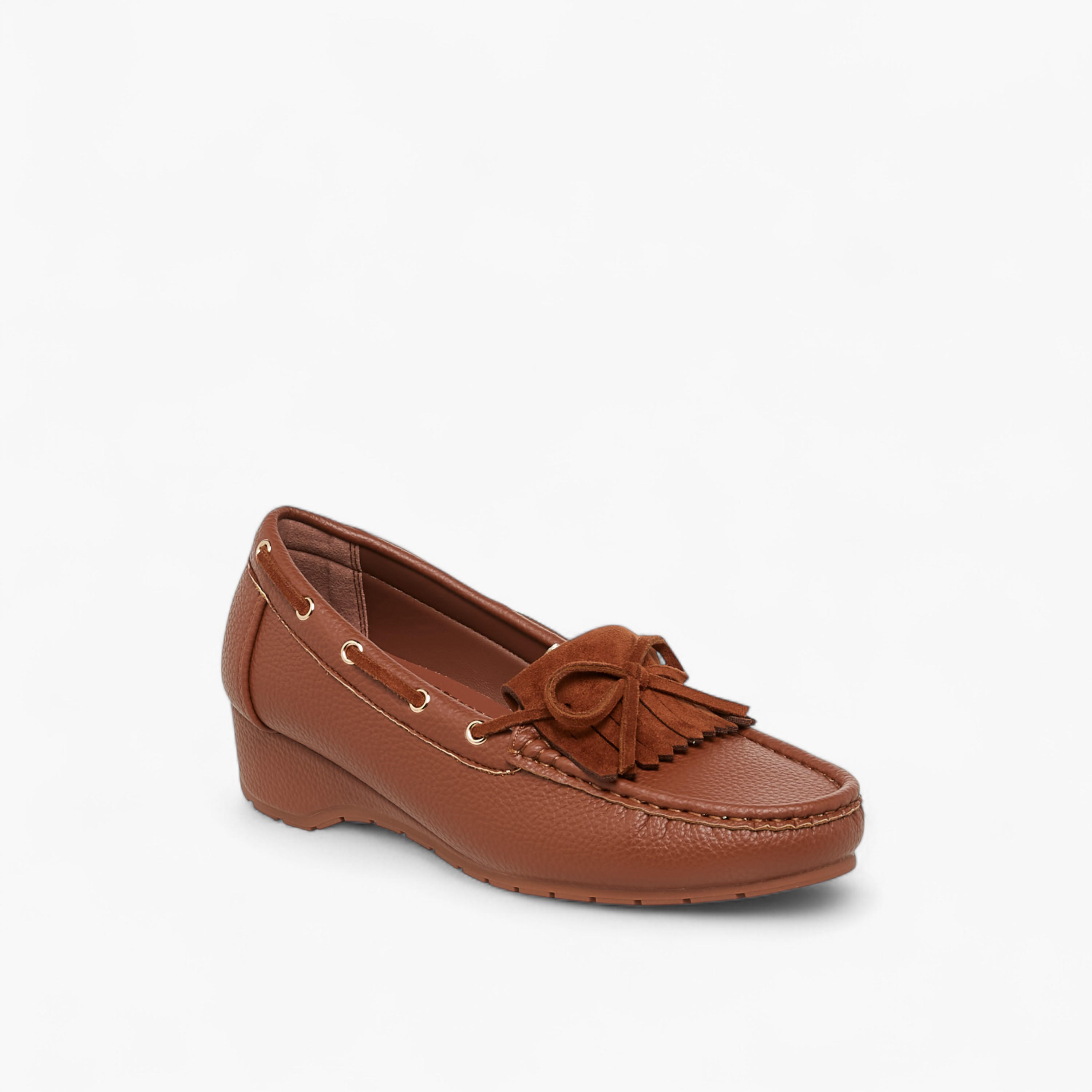 Paprika Fringe Accent Wedge Heel Loafers-women-shoes-loafersandmoccasins-image-2