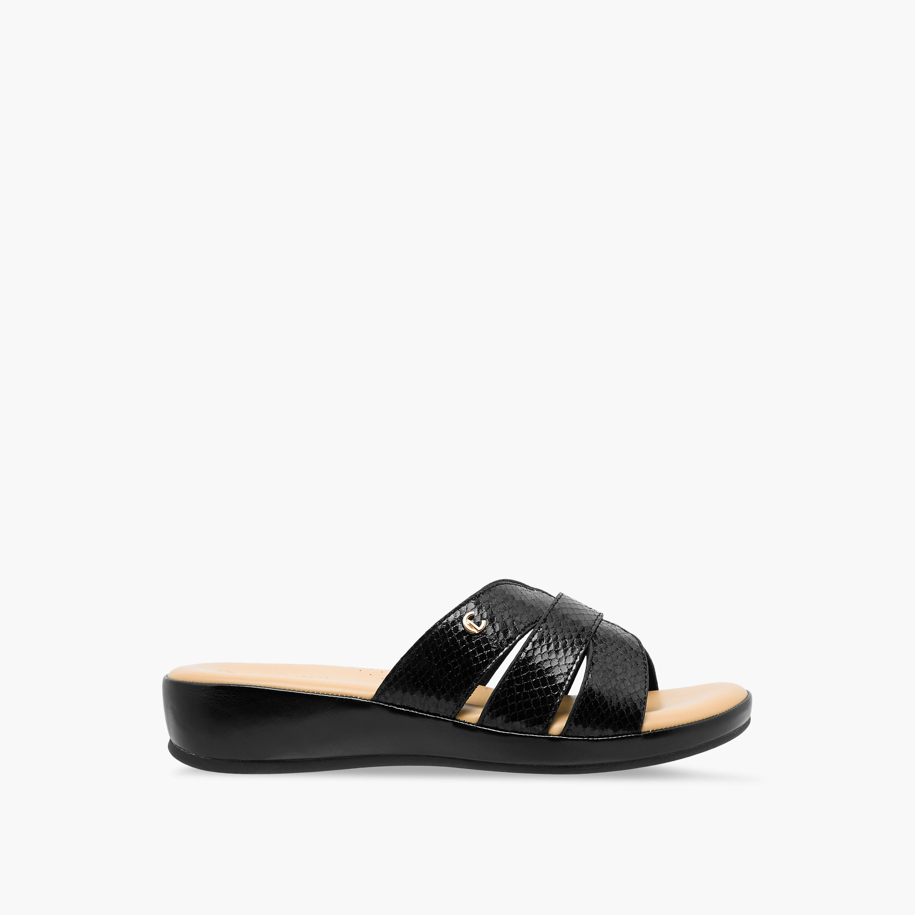 Le Confort Women Textured Cross Strap Sandals-women-shoes-sandals-heeled-image-3