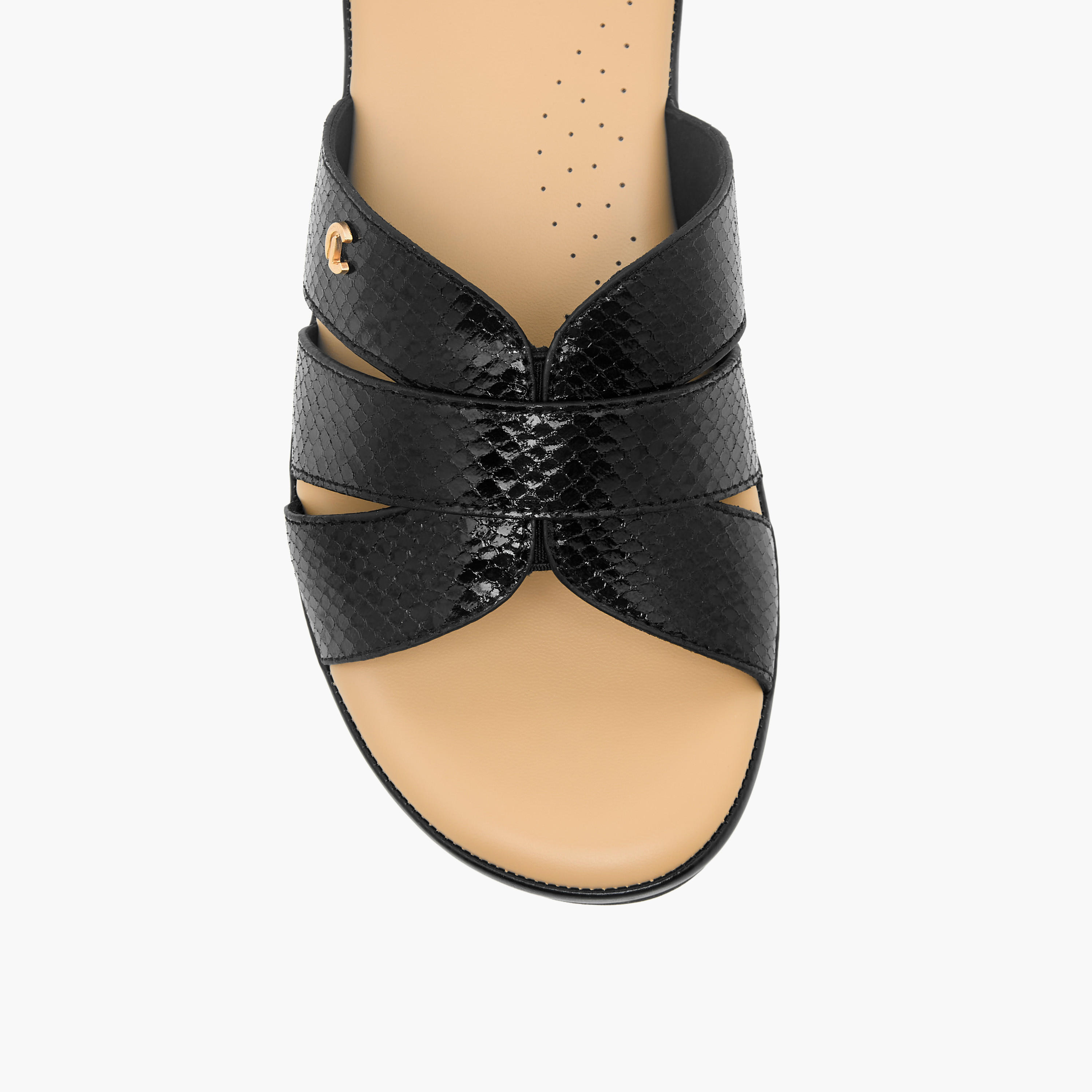 Le Confort Women Textured Cross Strap Sandals-women-shoes-sandals-heeled-image-4
