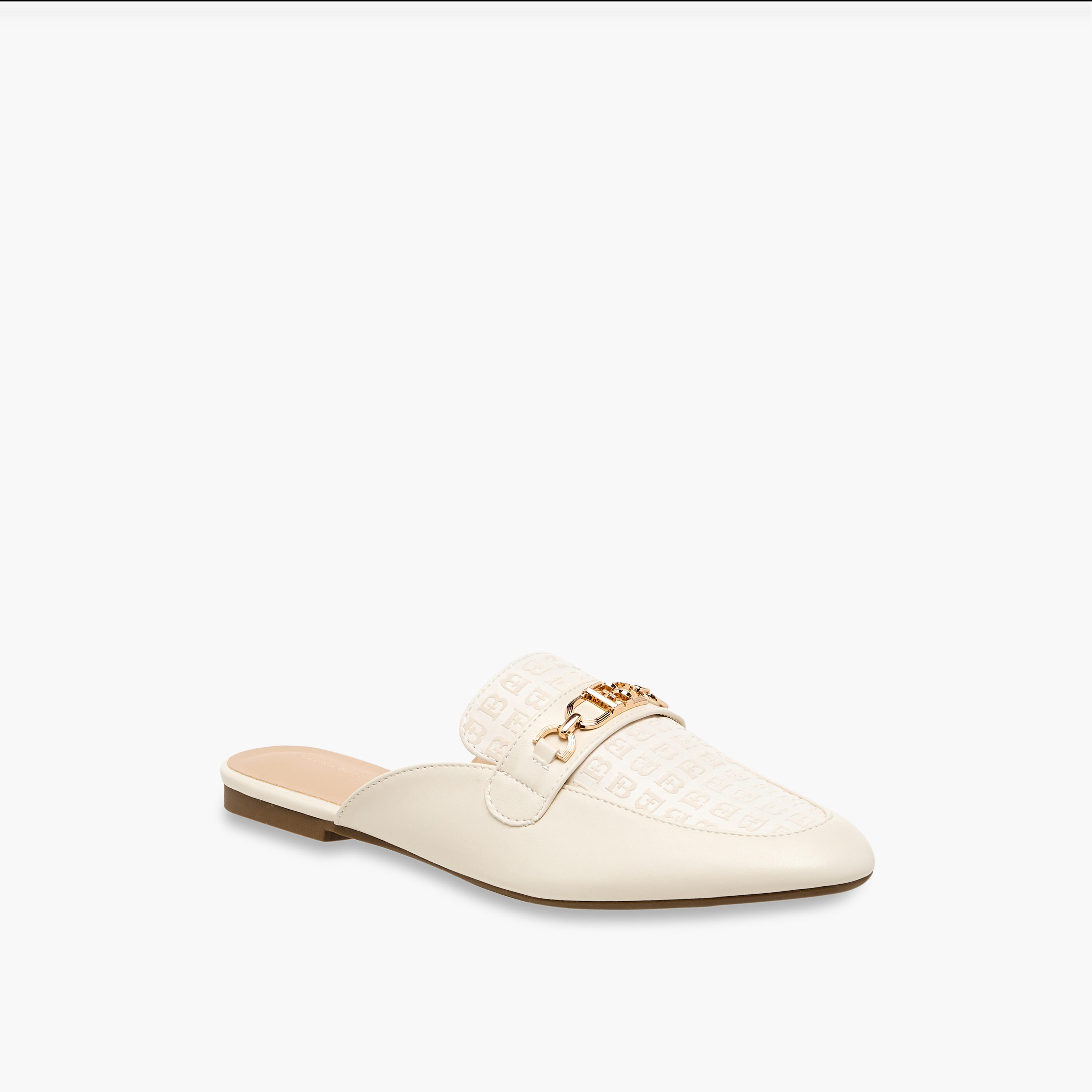 Flora Bella Monogram Embossed Mules with Metal Accent-women-shoes-flats-mules-image-2