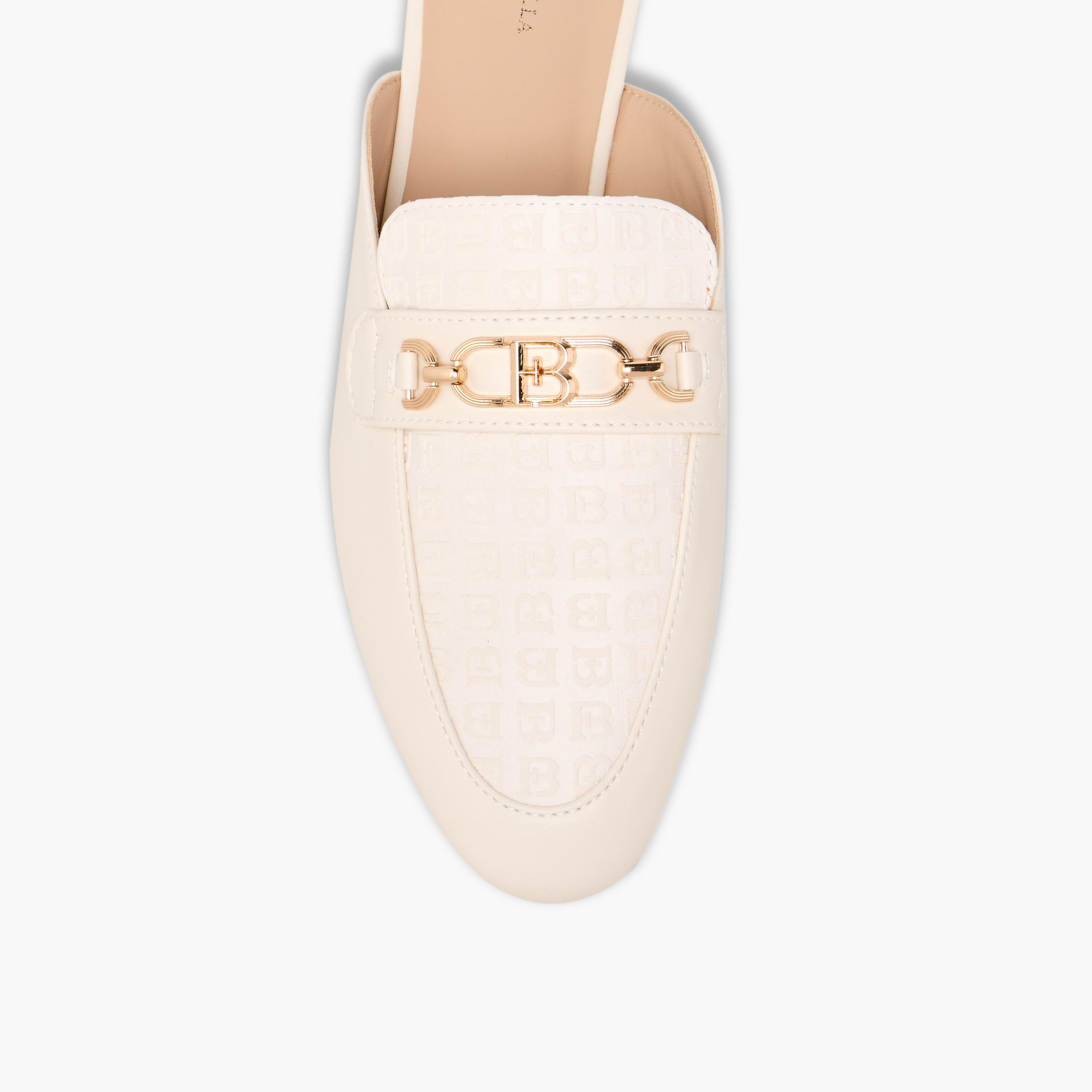 Flora Bella Monogram Embossed Mules with Metal Accent-women-shoes-flats-mules-image-4