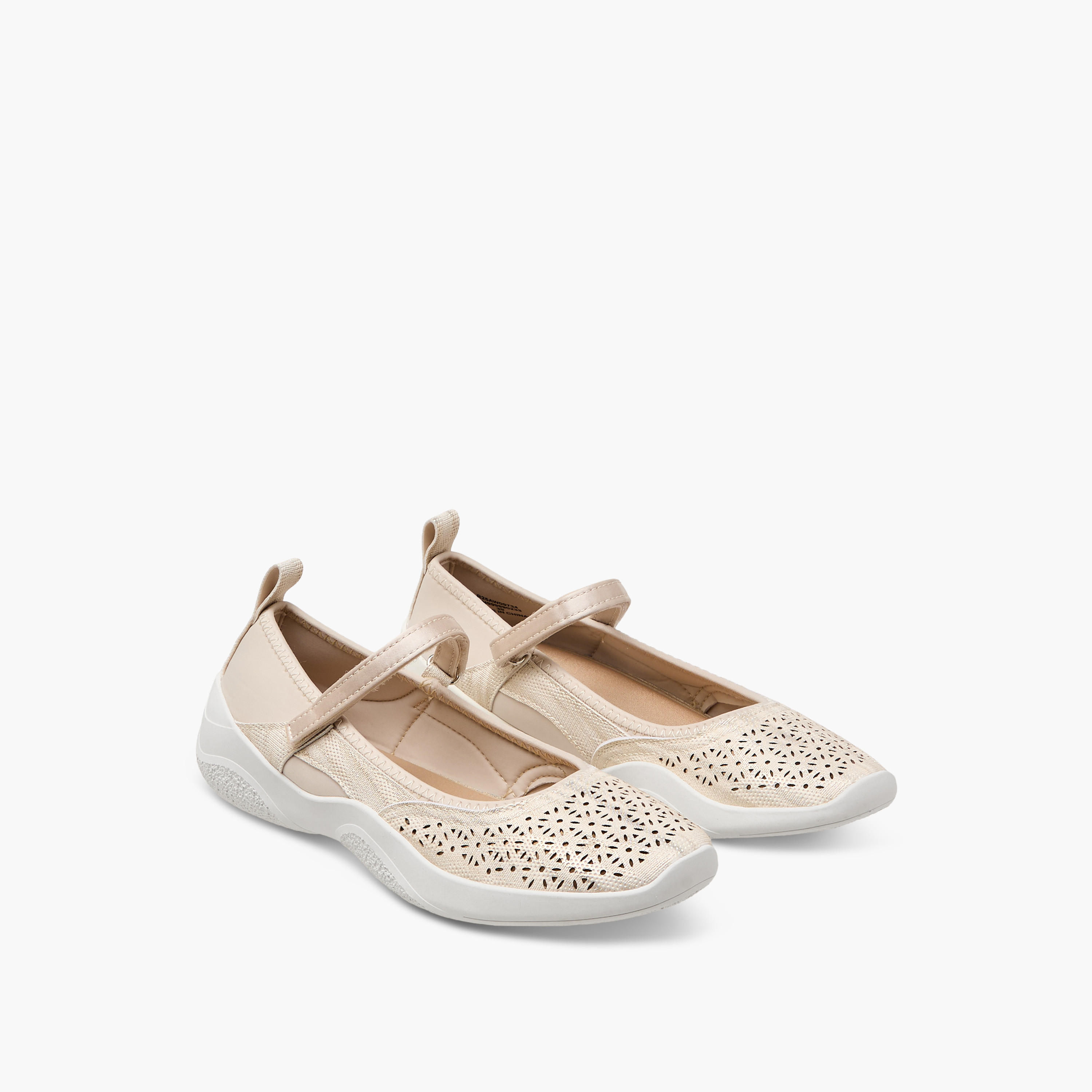 Le Confort Women Laser Cut Hook & Loop Mary Jane Shoes-women-shoes-ballerinas-image-1