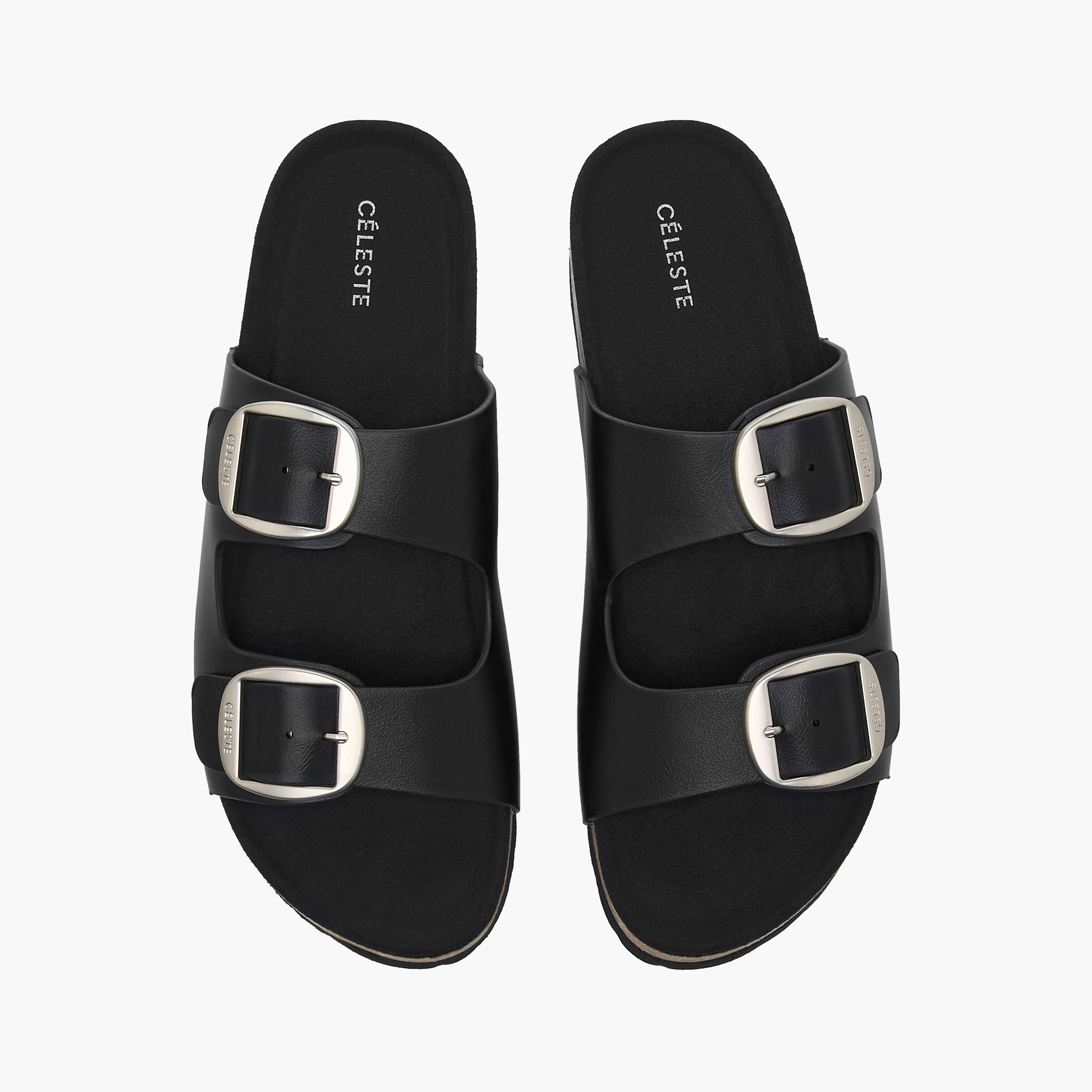 Celeste Women's Buckle Detail Slip-On Flat Sandals-women-shoes-flats-sandals-image-1