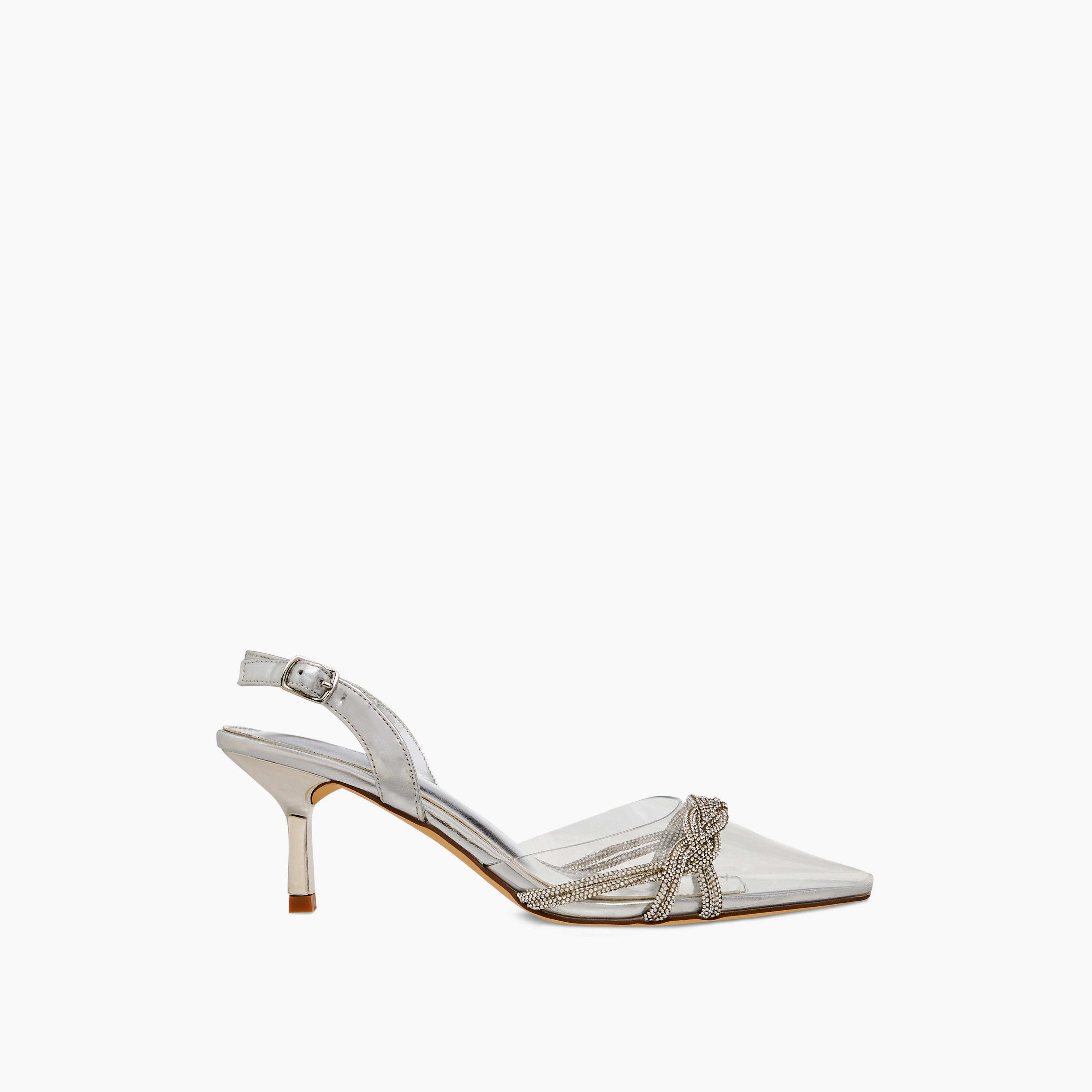 Flora Bella Studded Pointed Toe Shoes with Buckle Closure and Kitten Heels-women-shoes-heels-image-3
