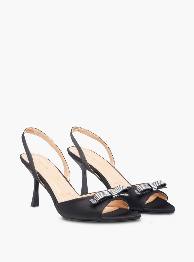Celeste Women's Embellished Bow Slingback Sandals with Stiletto Heels-women-shoes-sandals-heeled-image-1