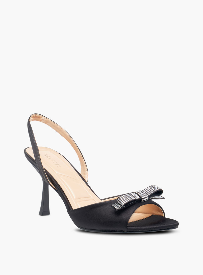 Celeste Women's Embellished Bow Slingback Sandals with Stiletto Heels-women-shoes-sandals-heeled-image-2