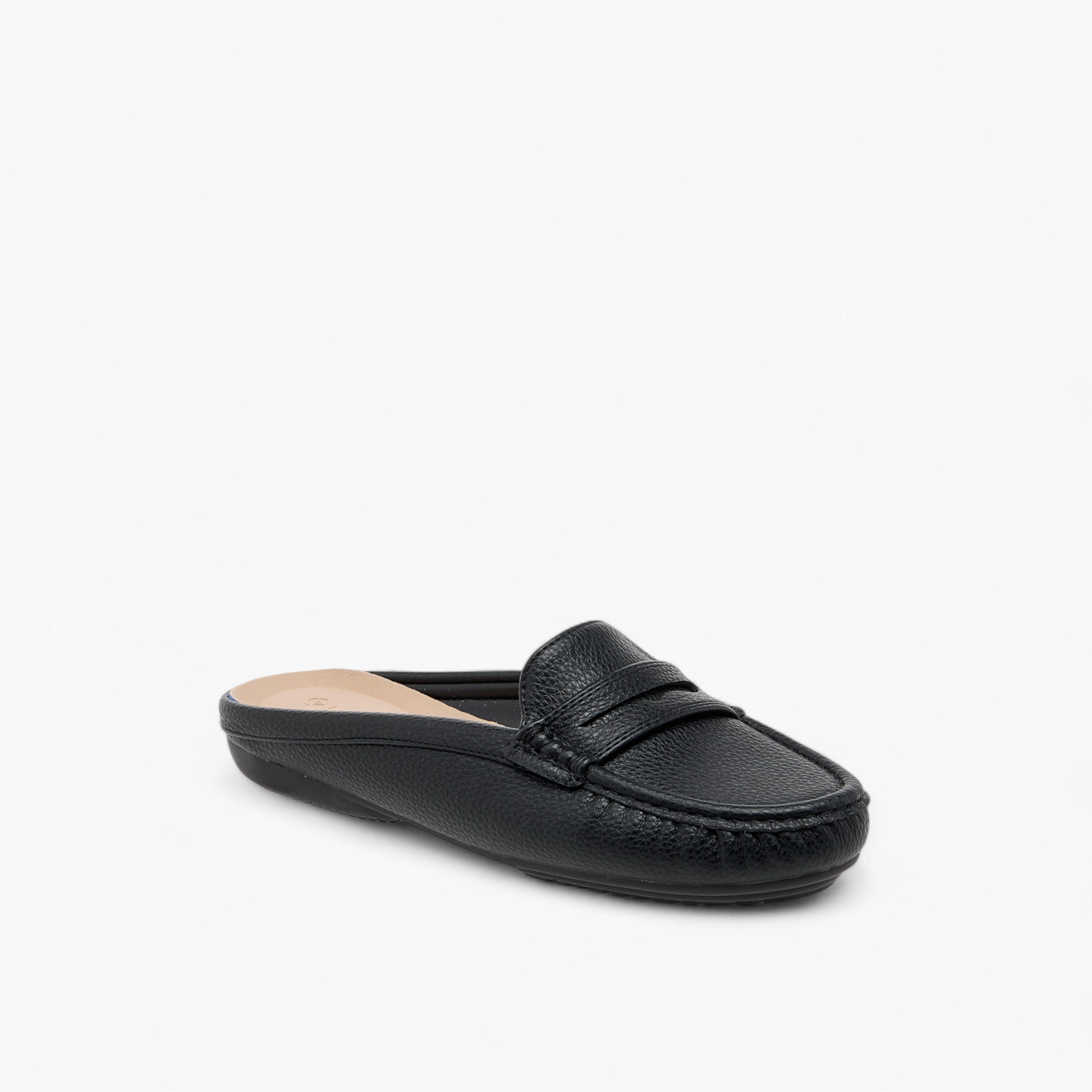 Le Confort Textured Slip-On Mules with Cut-Out Detail-women-shoes-flats-mules-image-2