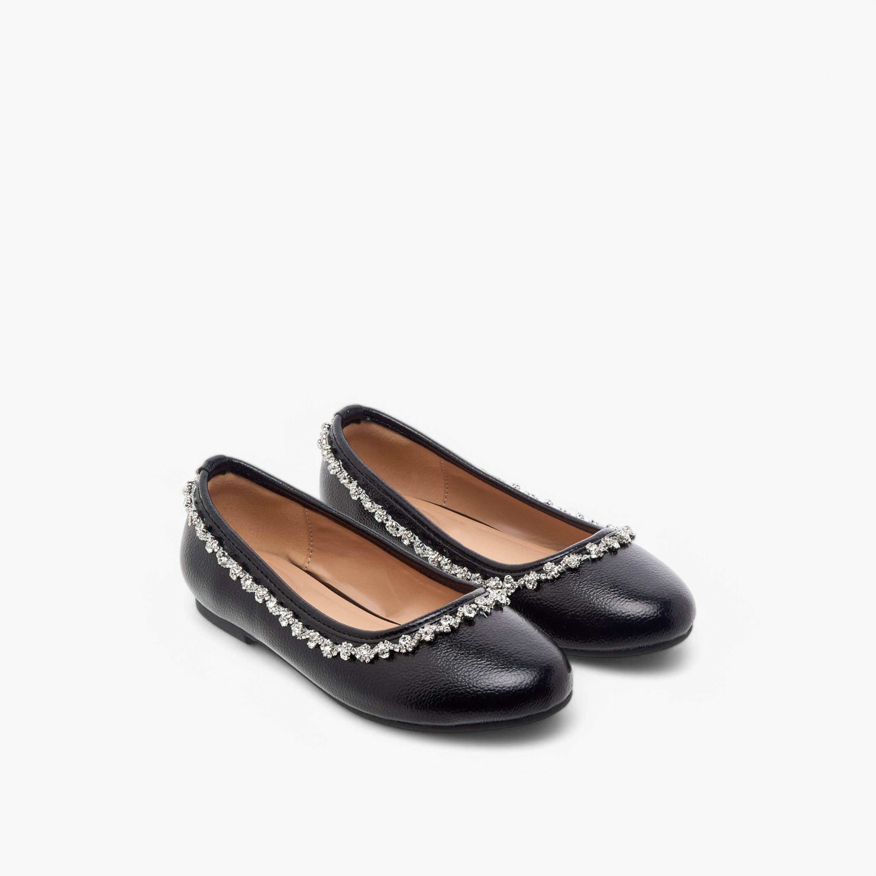 Celeste Girls' Rhinestone Embellished Slip-On Ballerina Shoes-girls-shoes-ballerinas-image-1
