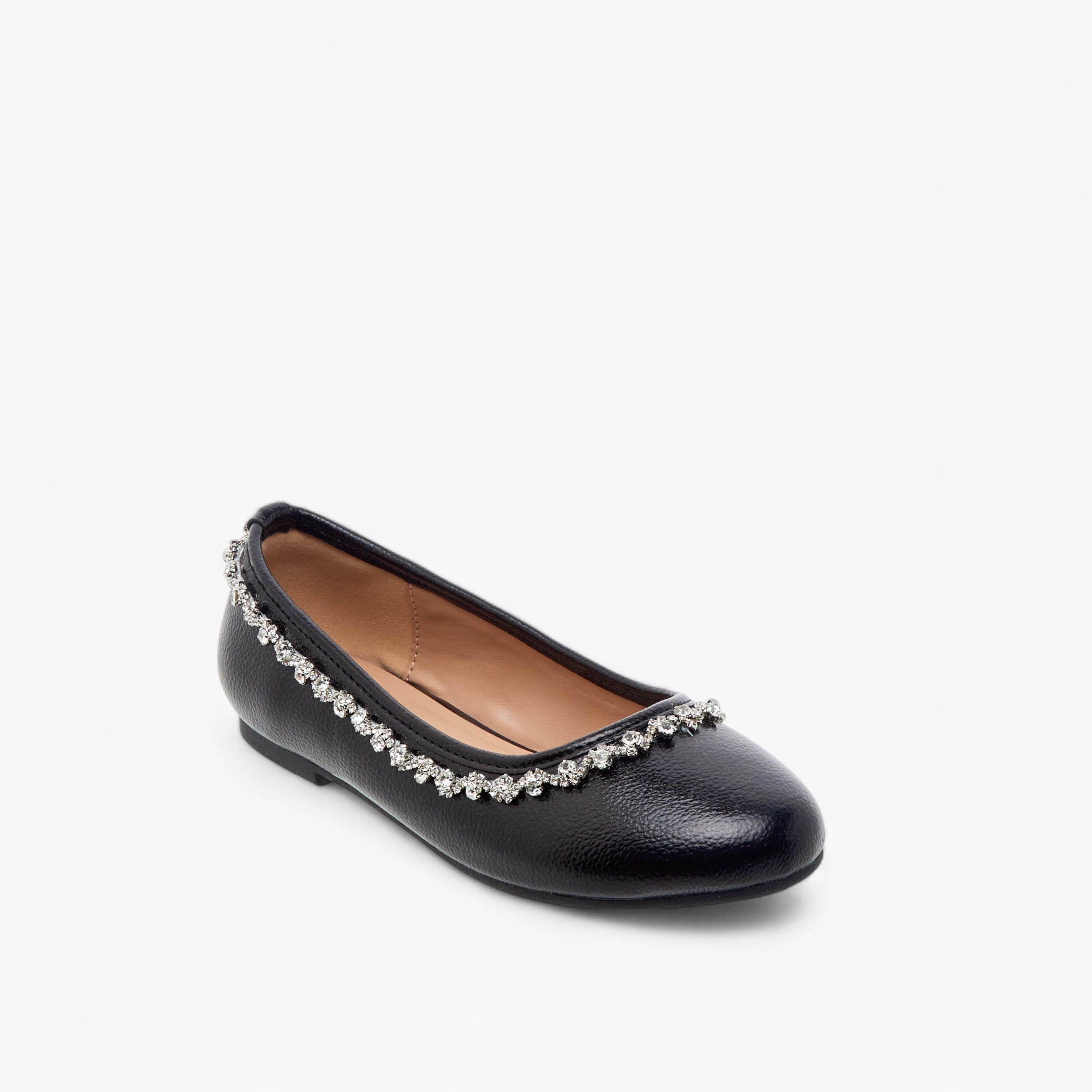 Celeste Girls' Rhinestone Embellished Slip-On Ballerina Shoes-girls-shoes-ballerinas-image-2