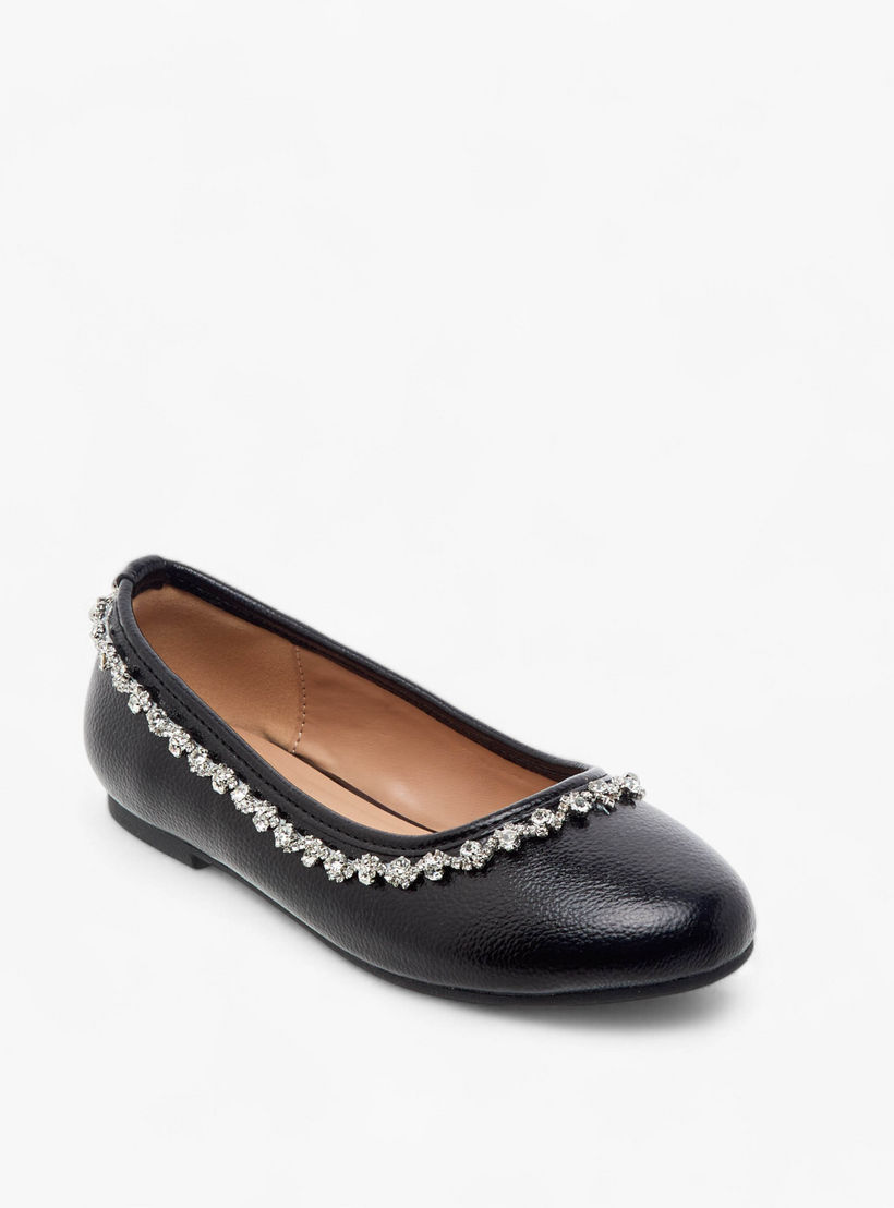 Celeste Girls' Rhinestone Embellished Slip-On Ballerina Shoes-girls-shoes-ballerinas-image-2
