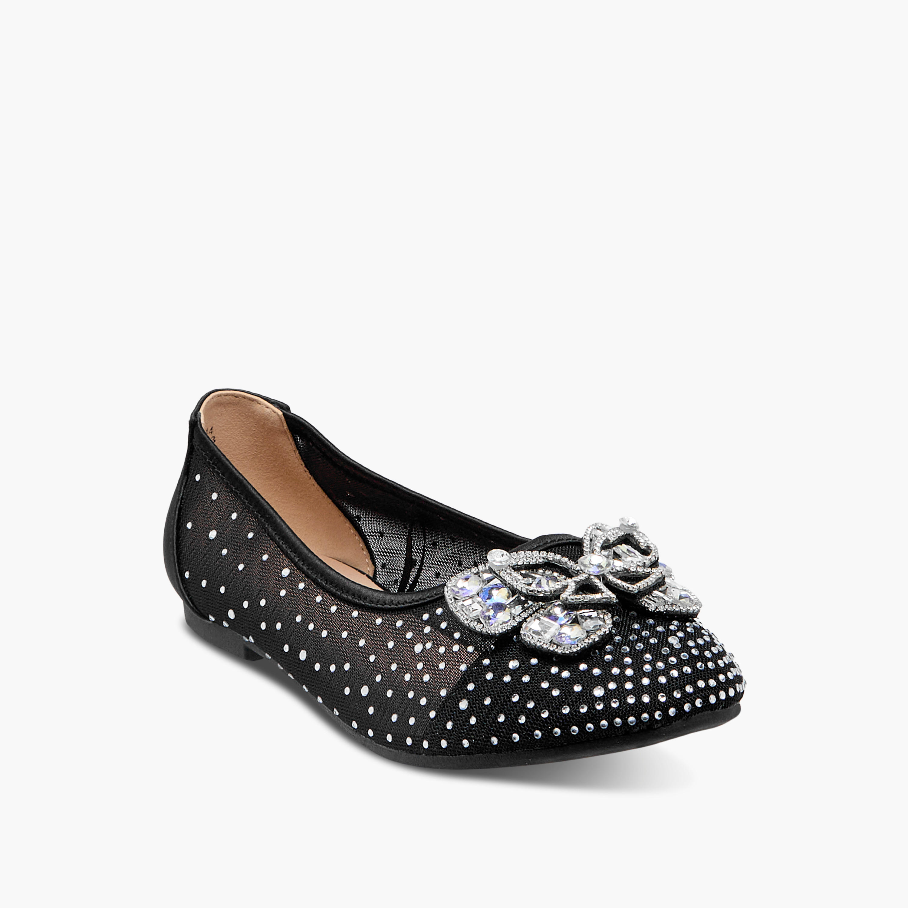 Celeste Girls' Bow Embellished Slip-On Ballerina Shoes-girls-shoes-ballerinas-image-2