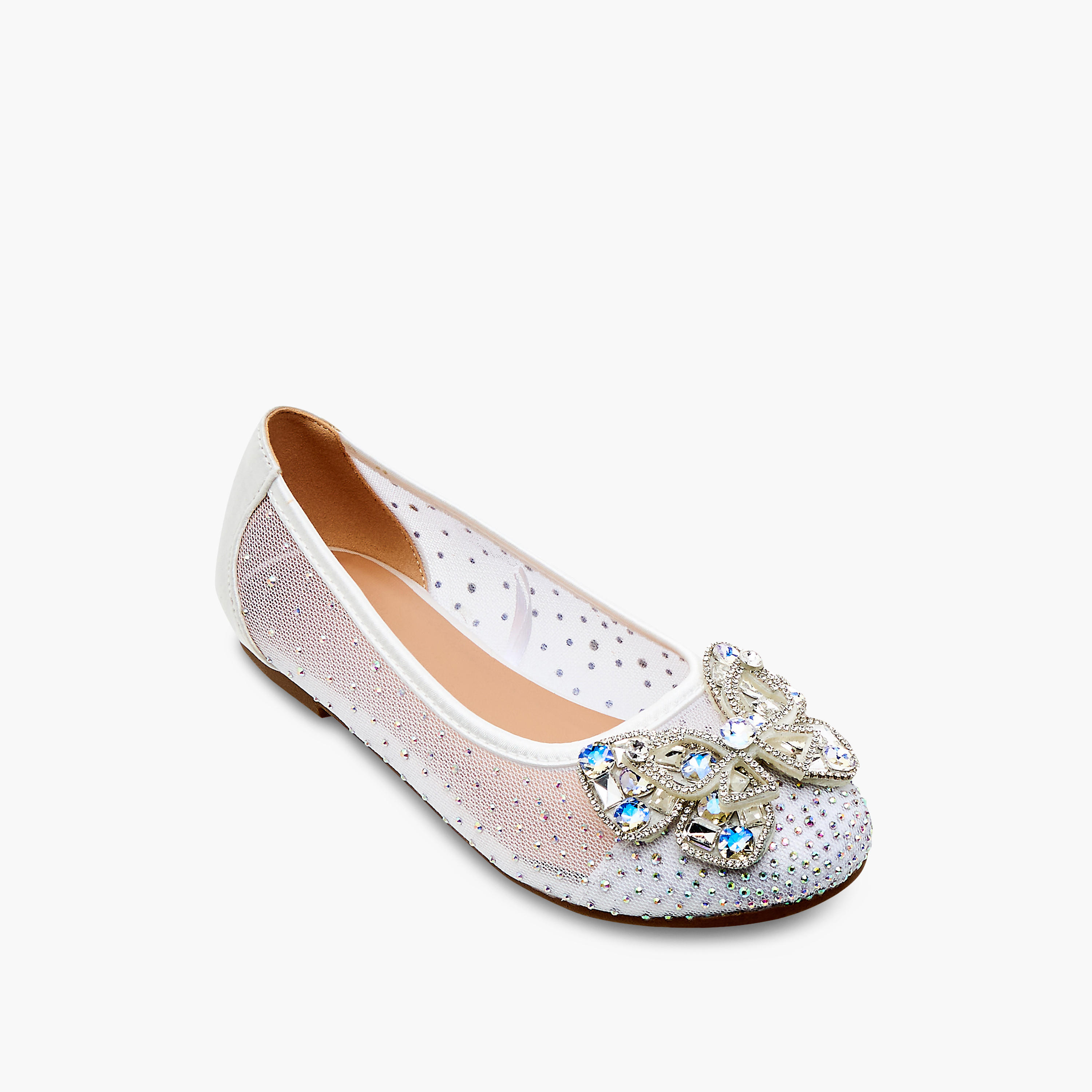 Celeste Girls' Bow Embellished Slip-On Ballerina Shoes-girls-shoes-ballerinas-image-2