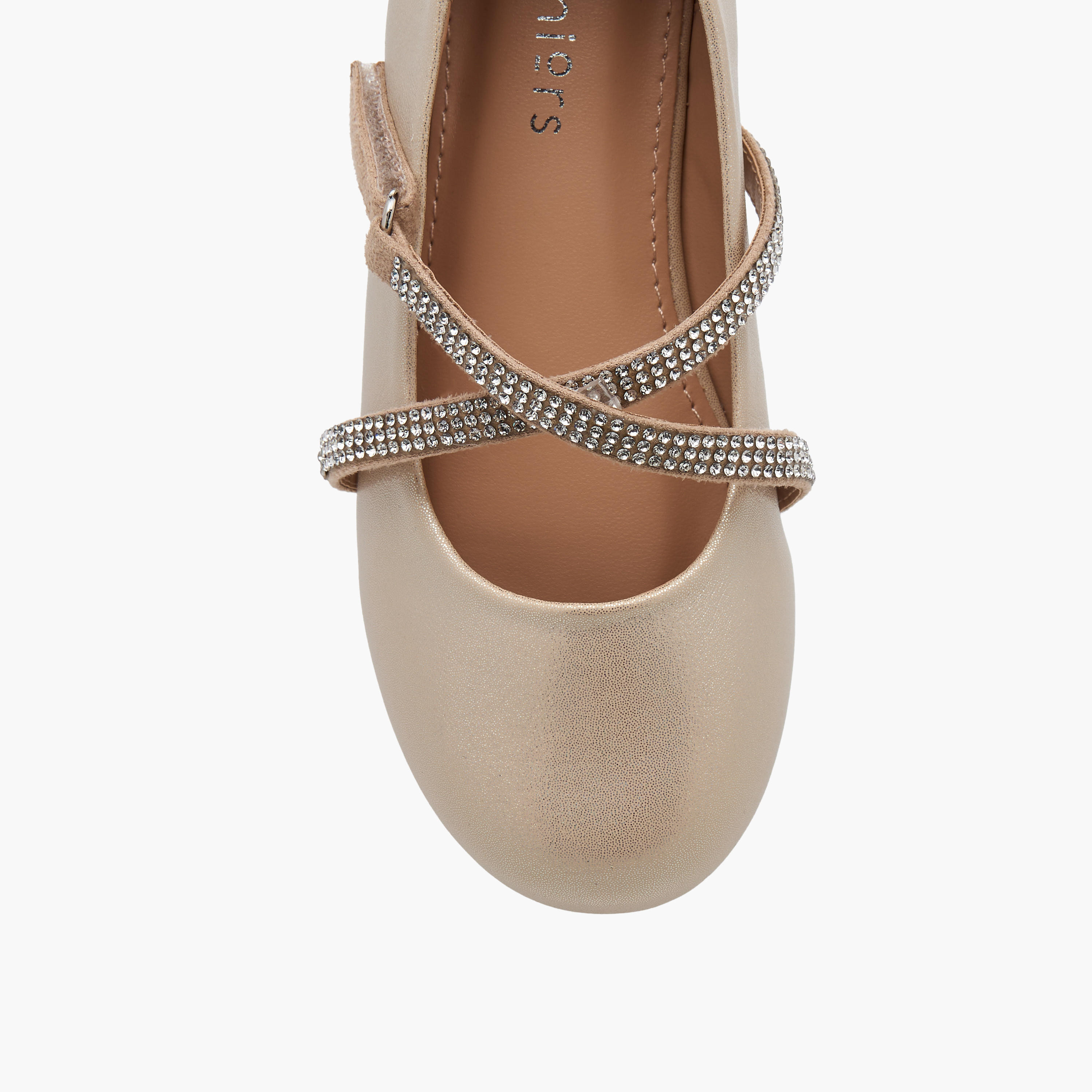 Juniors Embellished Mary Jane Shoes with Hook and Loop Closure-girls-shoes-ballerinas-image-4