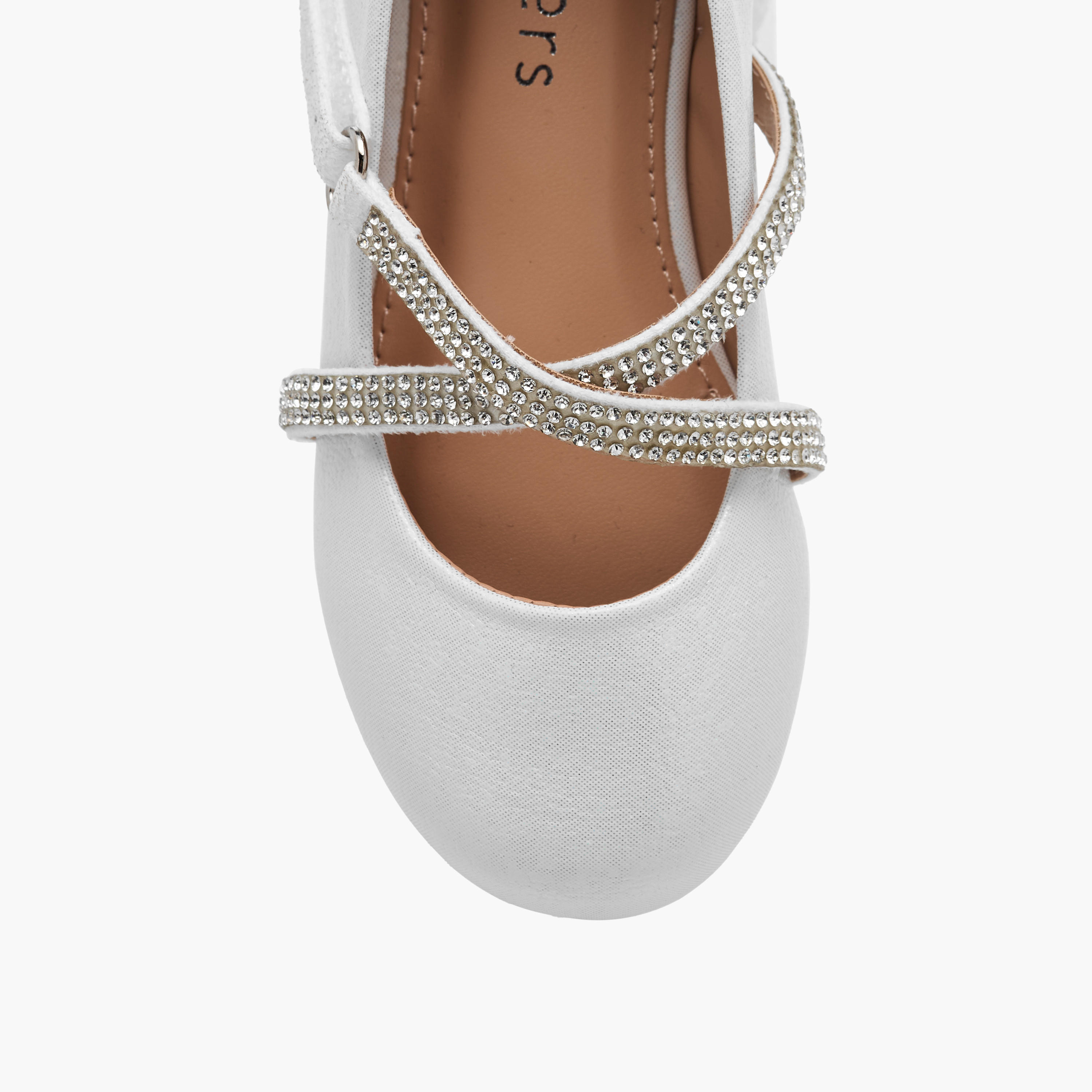 Juniors Embellished Mary Jane Shoes with Hook and Loop Closure-girls-shoes-ballerinas-image-4