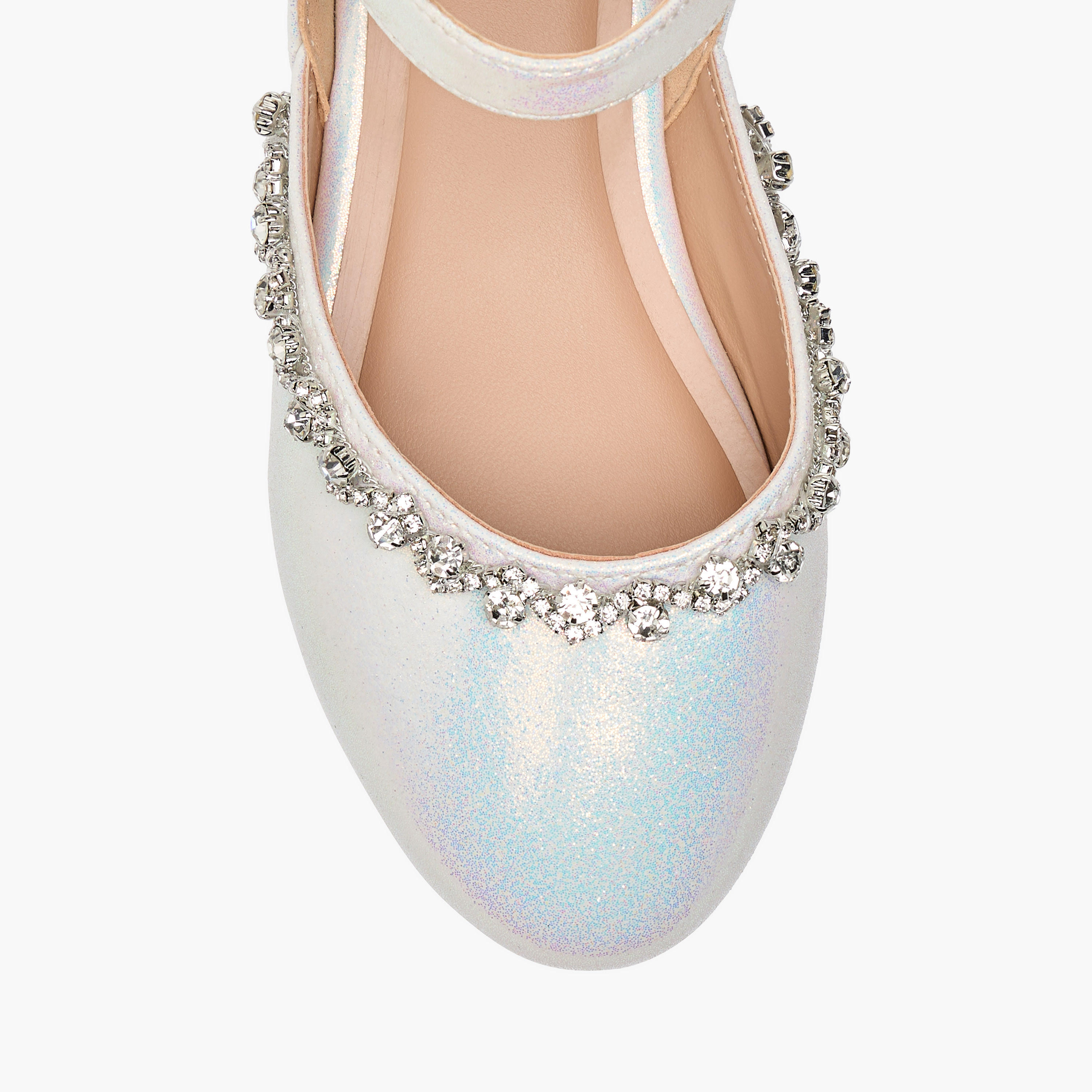 Juniors Embellished Closed Toe Shoes with Hook and Loop Closure-girls-shoes-ballerinas-image-4