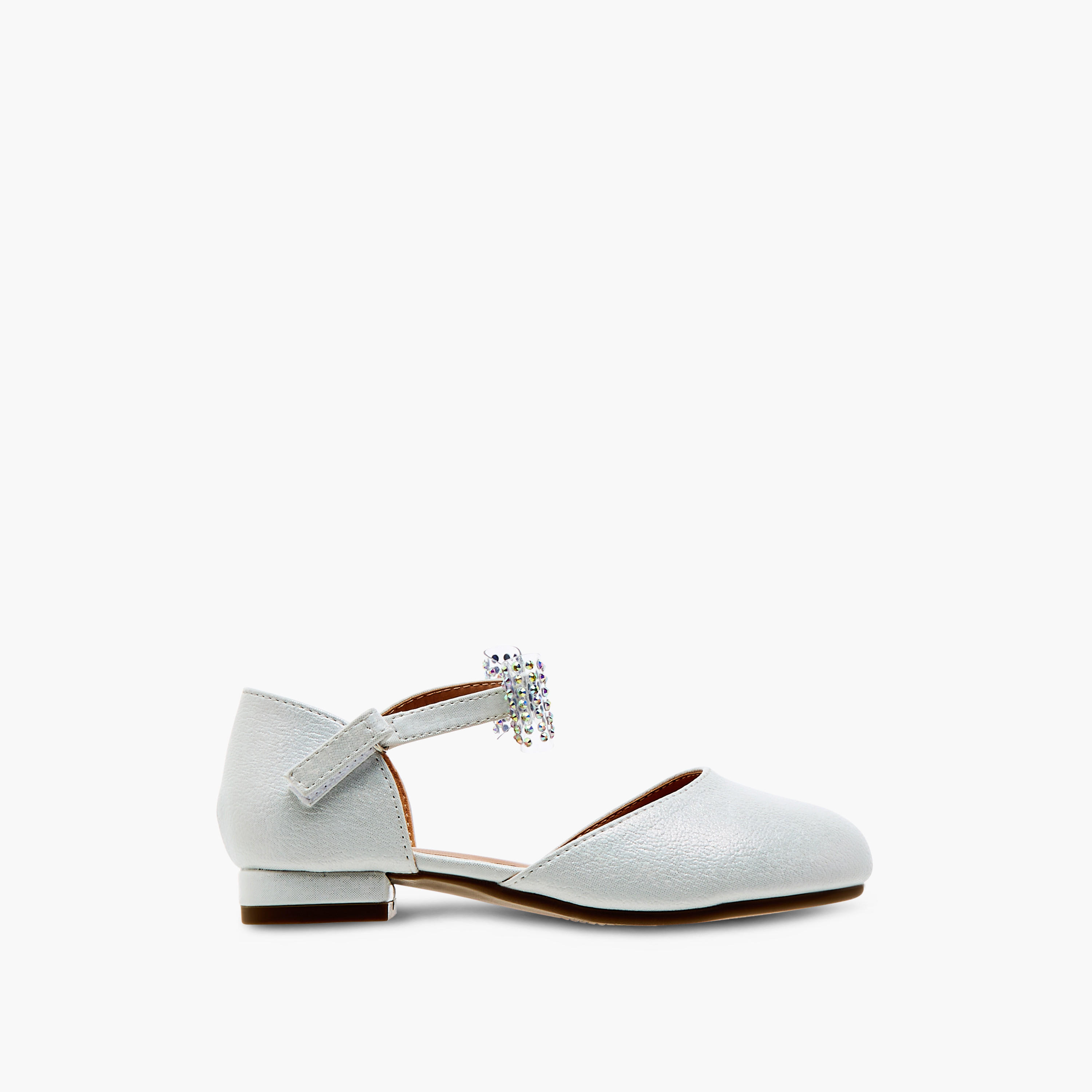حذاء باليرينا بشريط إغلاق لاصق وفيونكة مزينة من جونيورز-girls-shoes-sandals-image-9
