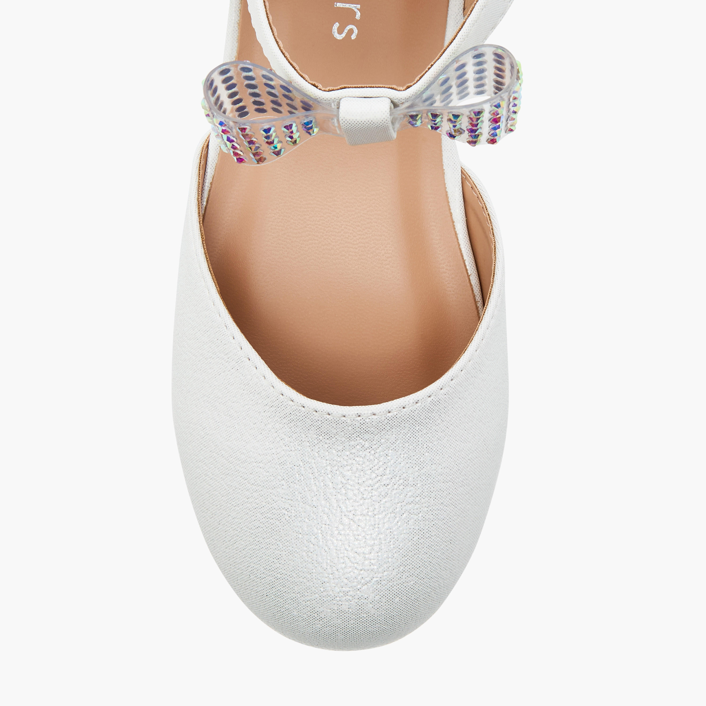 حذاء باليرينا بشريط إغلاق لاصق وفيونكة مزينة من جونيورز-girls-shoes-sandals-image-10
