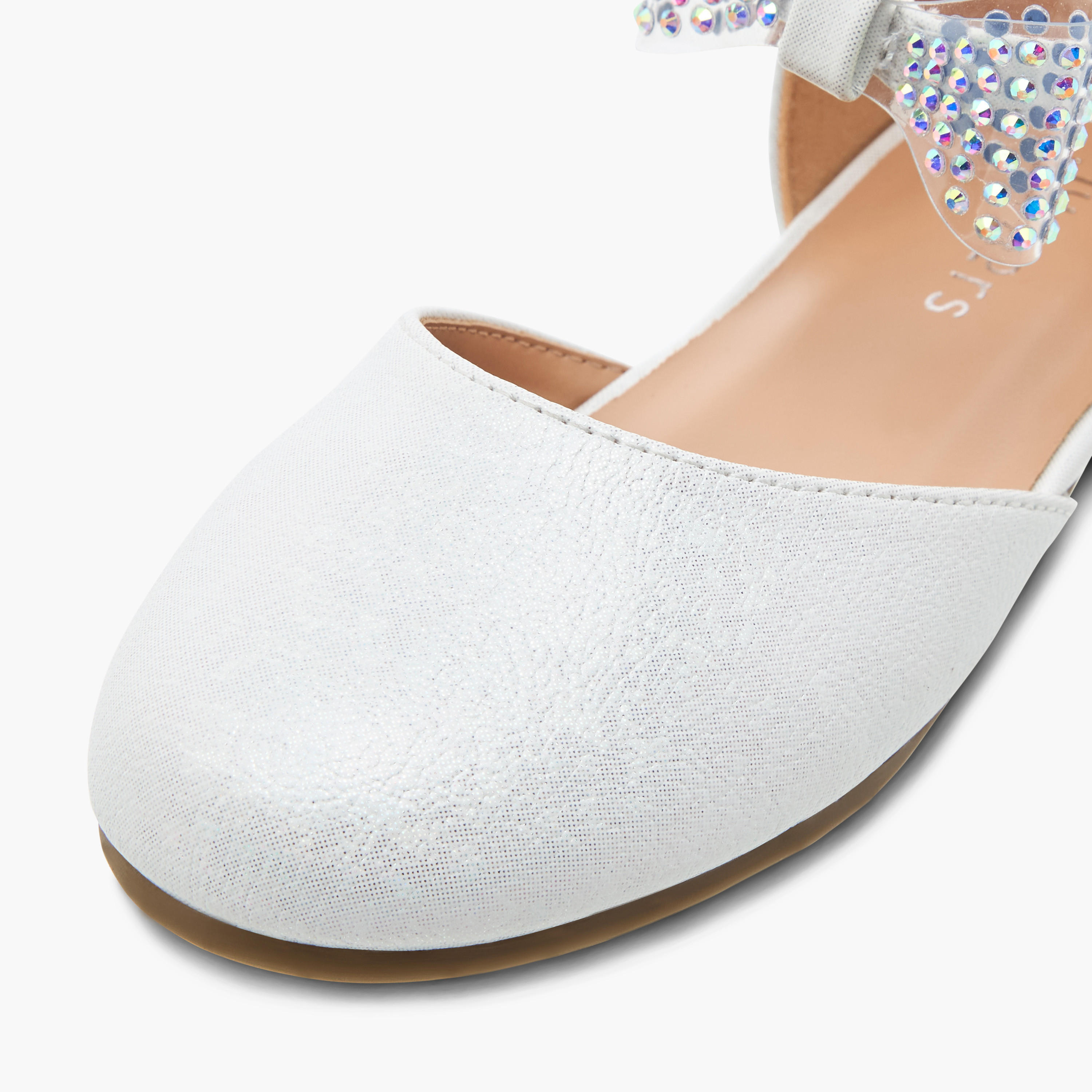 حذاء باليرينا بشريط إغلاق لاصق وفيونكة مزينة من جونيورز-girls-shoes-sandals-image-12