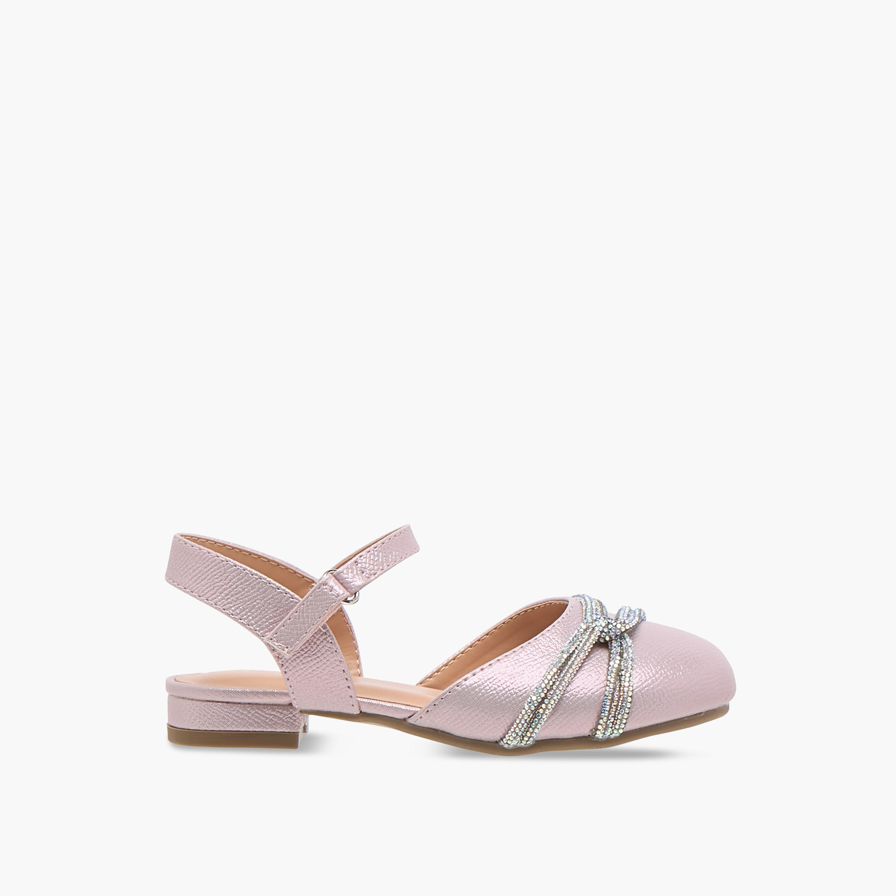 Juniors Embellished Shoes with Hook and Loop Closure-girls-shoes-sandals-image-2