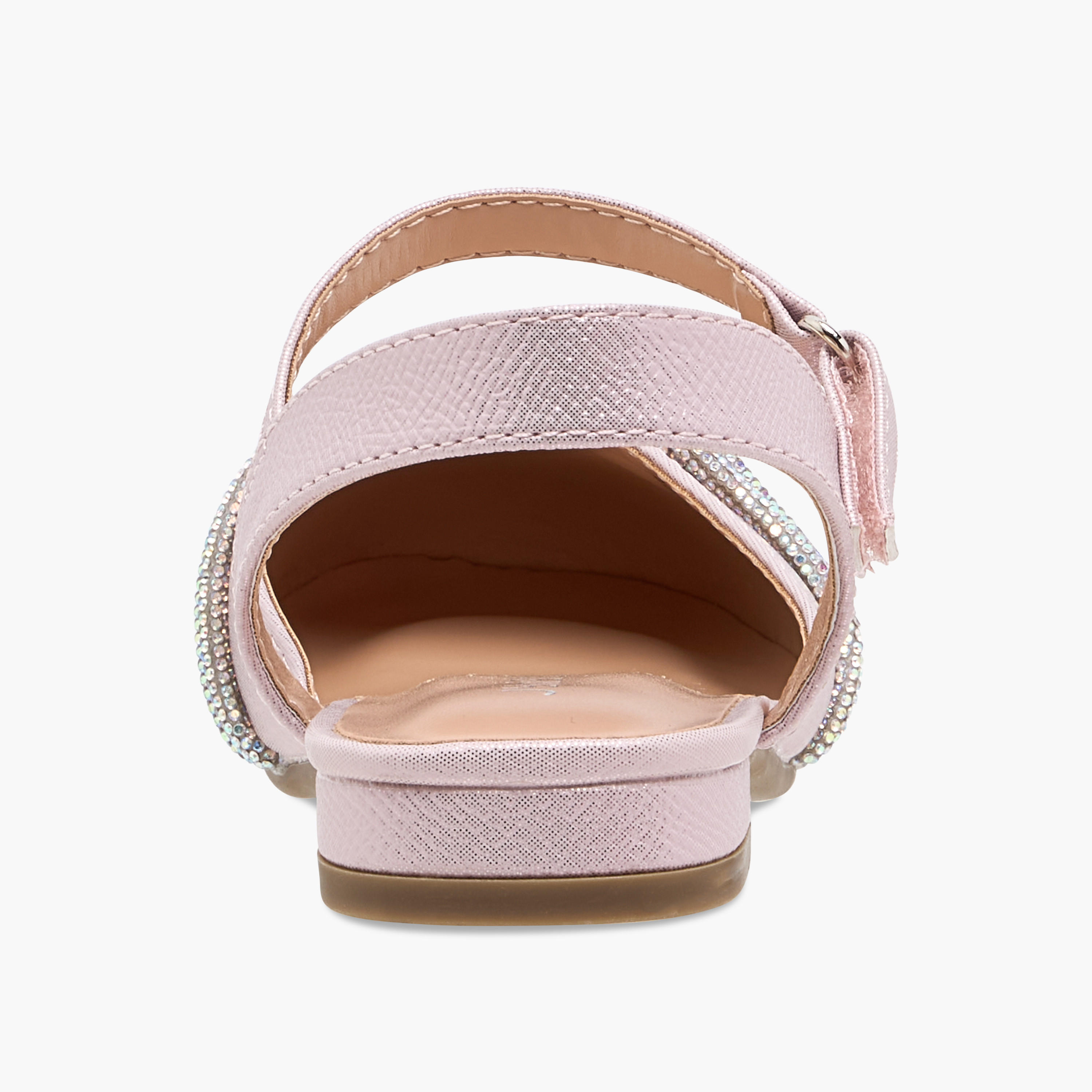 Juniors Embellished Shoes with Hook and Loop Closure-girls-shoes-sandals-image-4