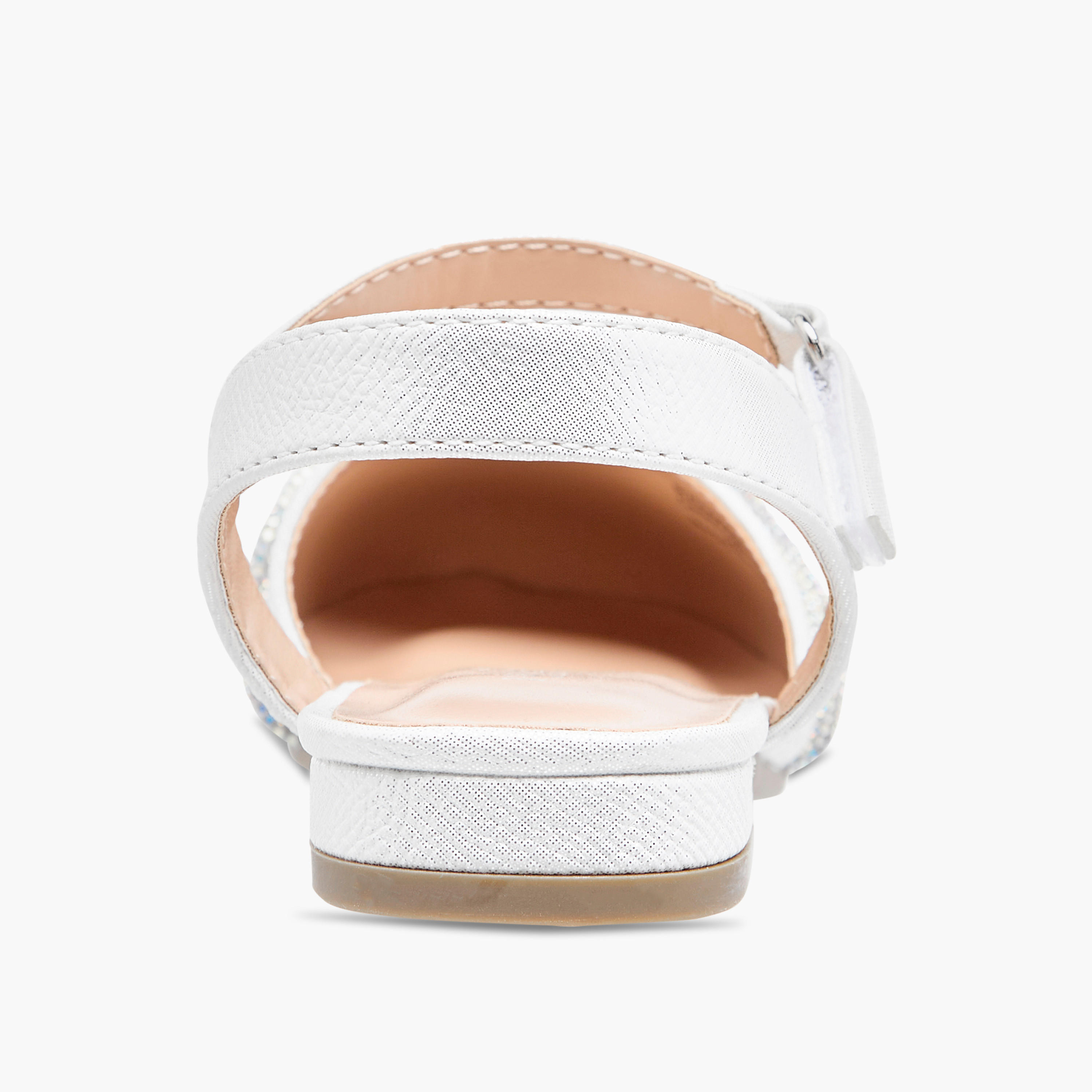 Juniors Embellished Shoes with Hook and Loop Closure-girls-shoes-sandals-image-5