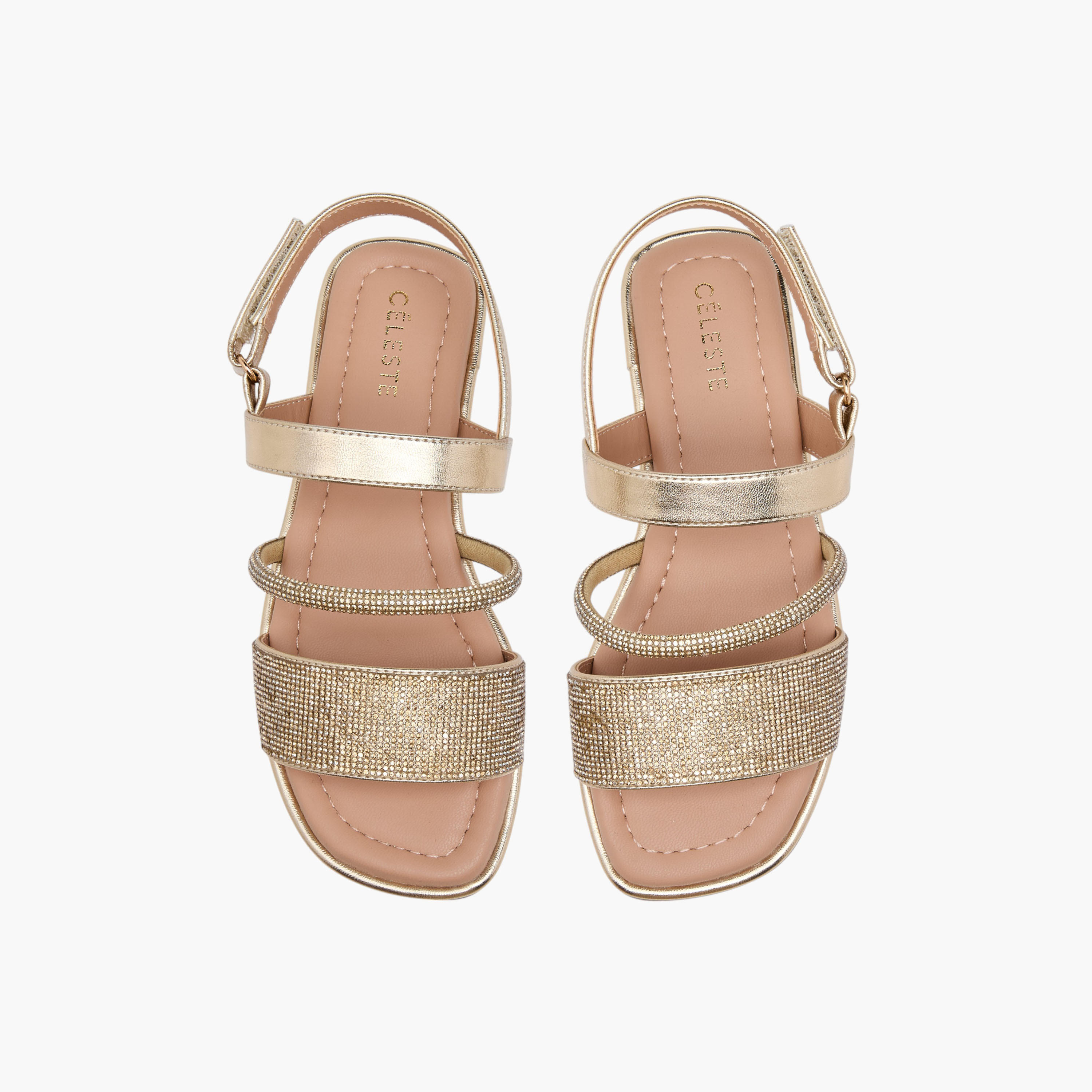 Celeste Girls' Embellished Open Toe Sandals with Hook and Loop Closure-girls-shoes-sandals-image-1
