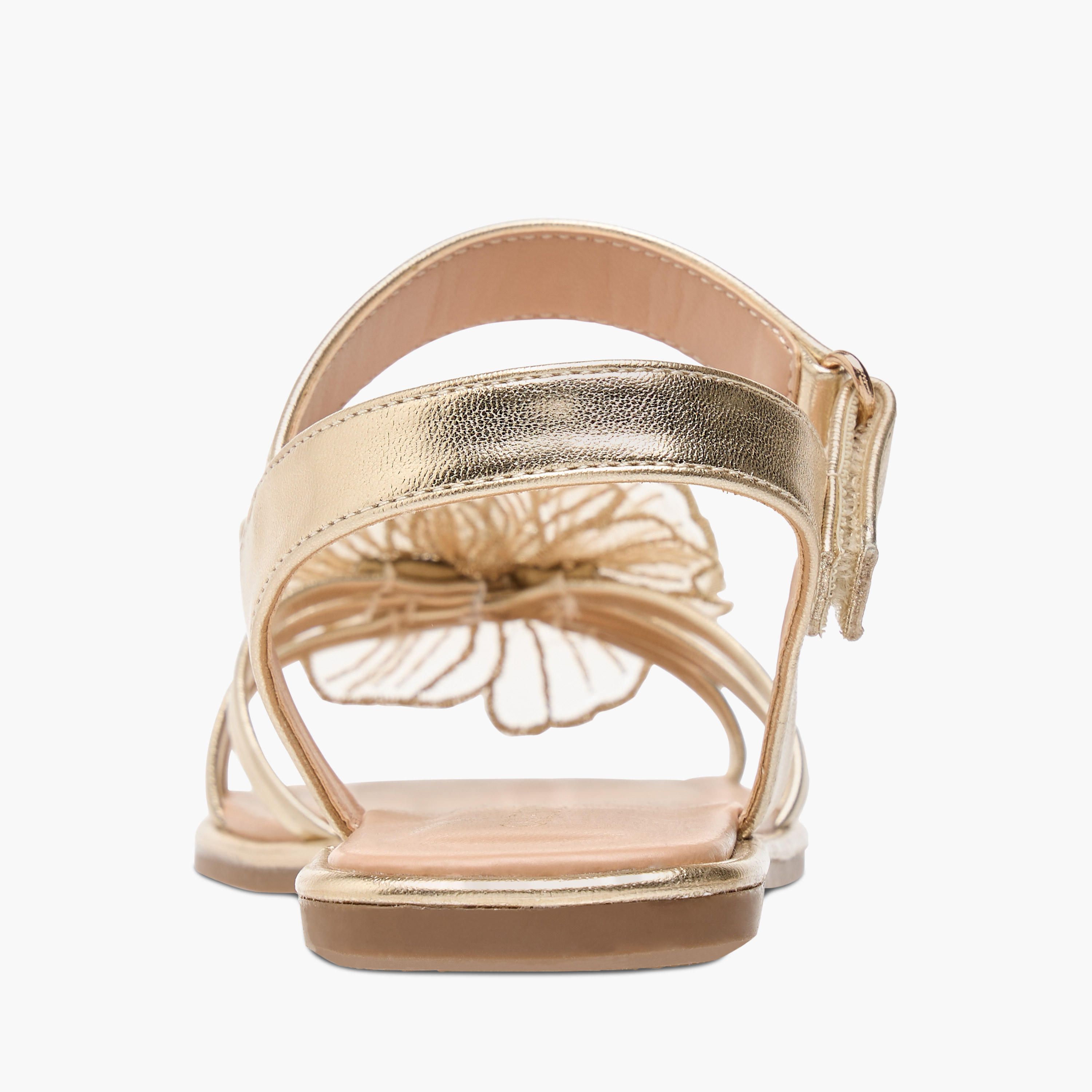 Celeste Girls' Flower Applique Sandals with Hook and Loop Closure-girls-shoes-sandals-image-4