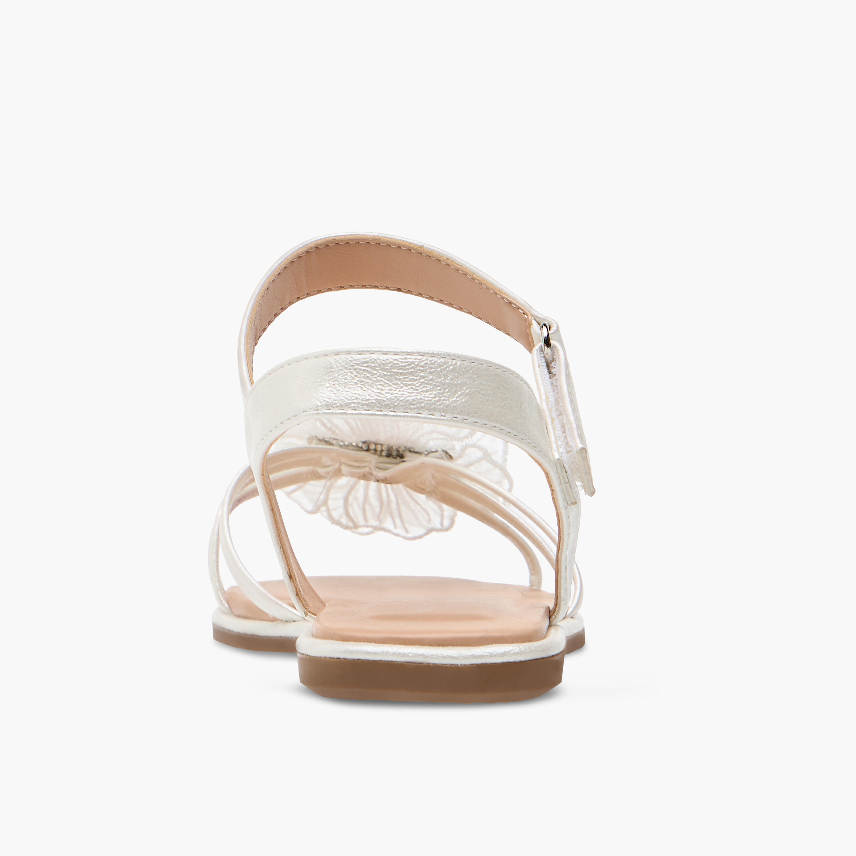 Celeste Girls' Flower Applique Sandals with Hook and Loop Closure-girls-shoes-sandals-image-4