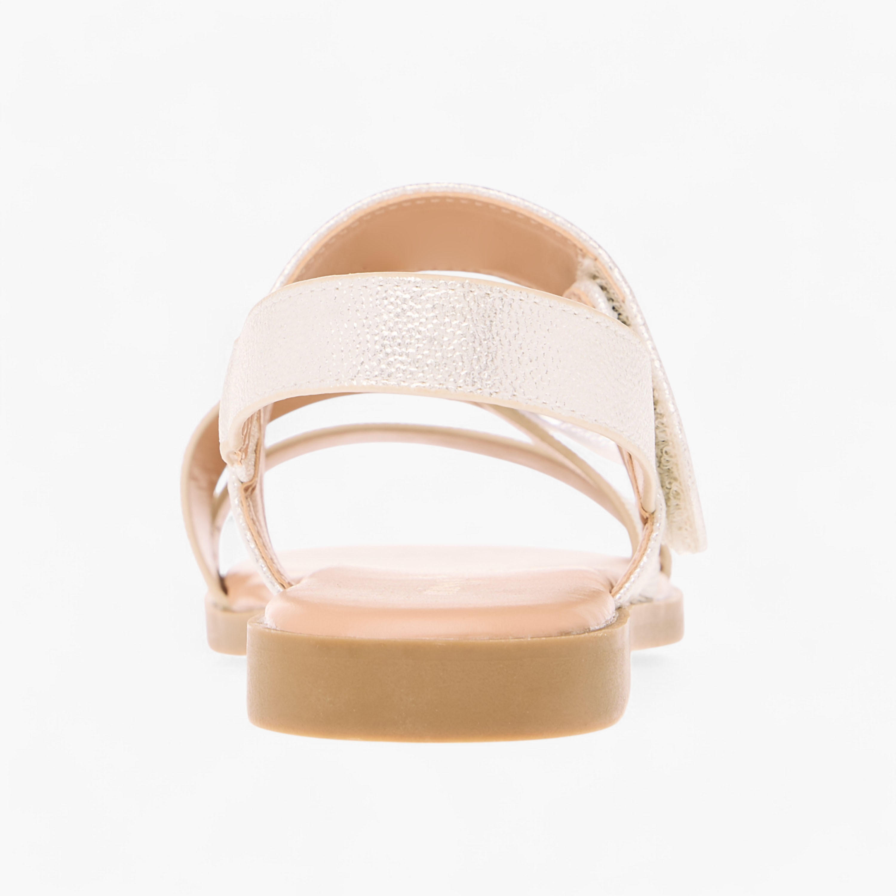 صندل مسطّح بشريط إغلاق وزينة فيونكة من ليتل ميسي-girls-shoes-sandals-image-5