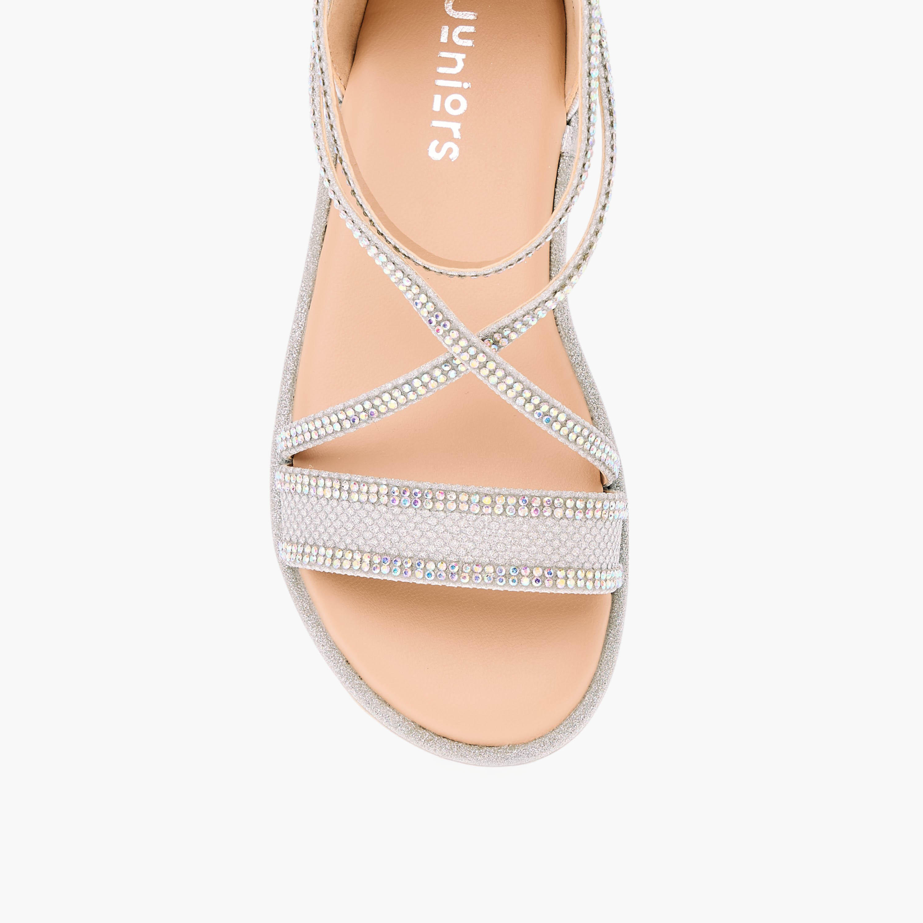 صندل مزين بأحزمة متعددة وسحاب إغلاق من جونيورز-girls-shoes-sandals-image-4