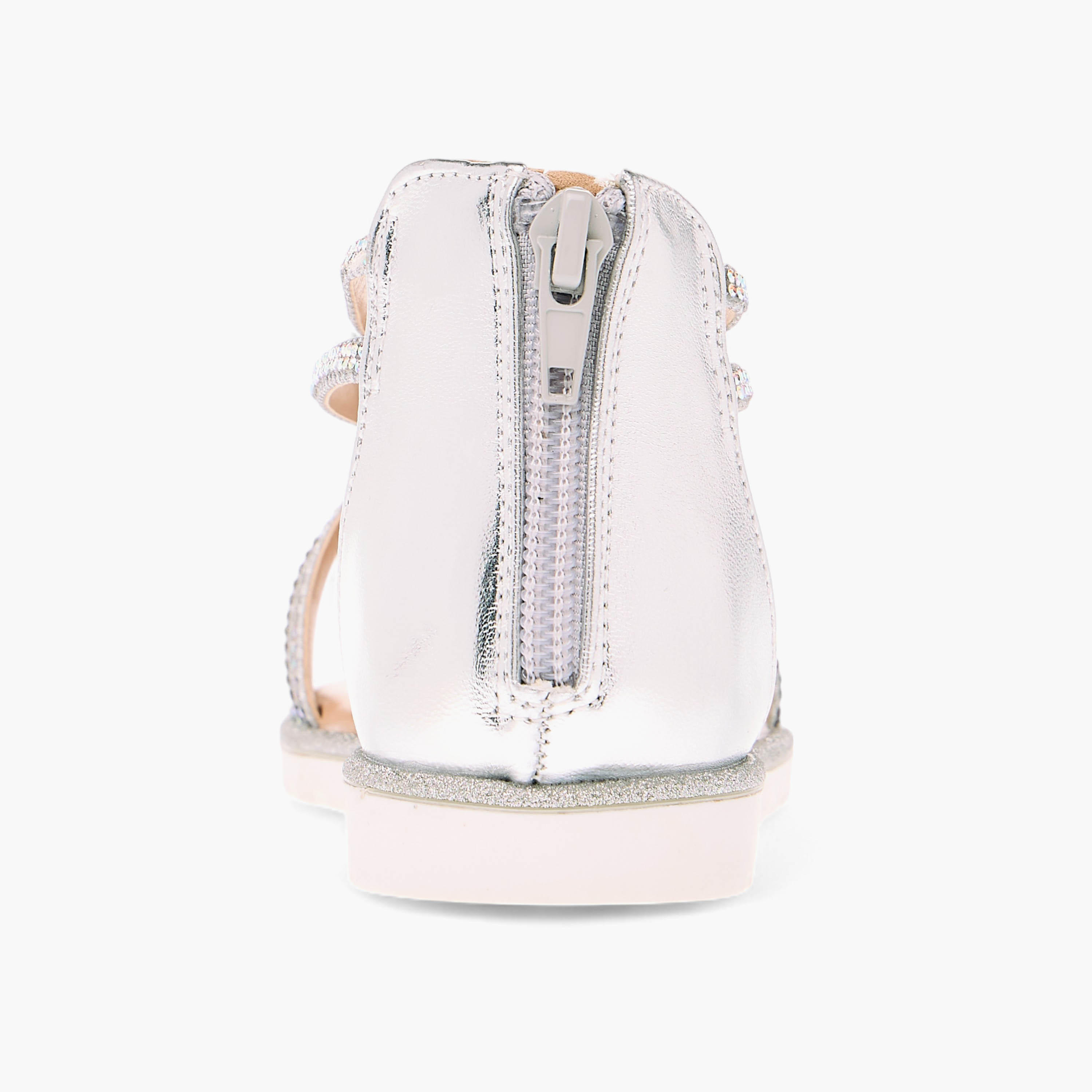صندل مزين بأحزمة متعددة وسحاب إغلاق من جونيورز-girls-shoes-sandals-image-5