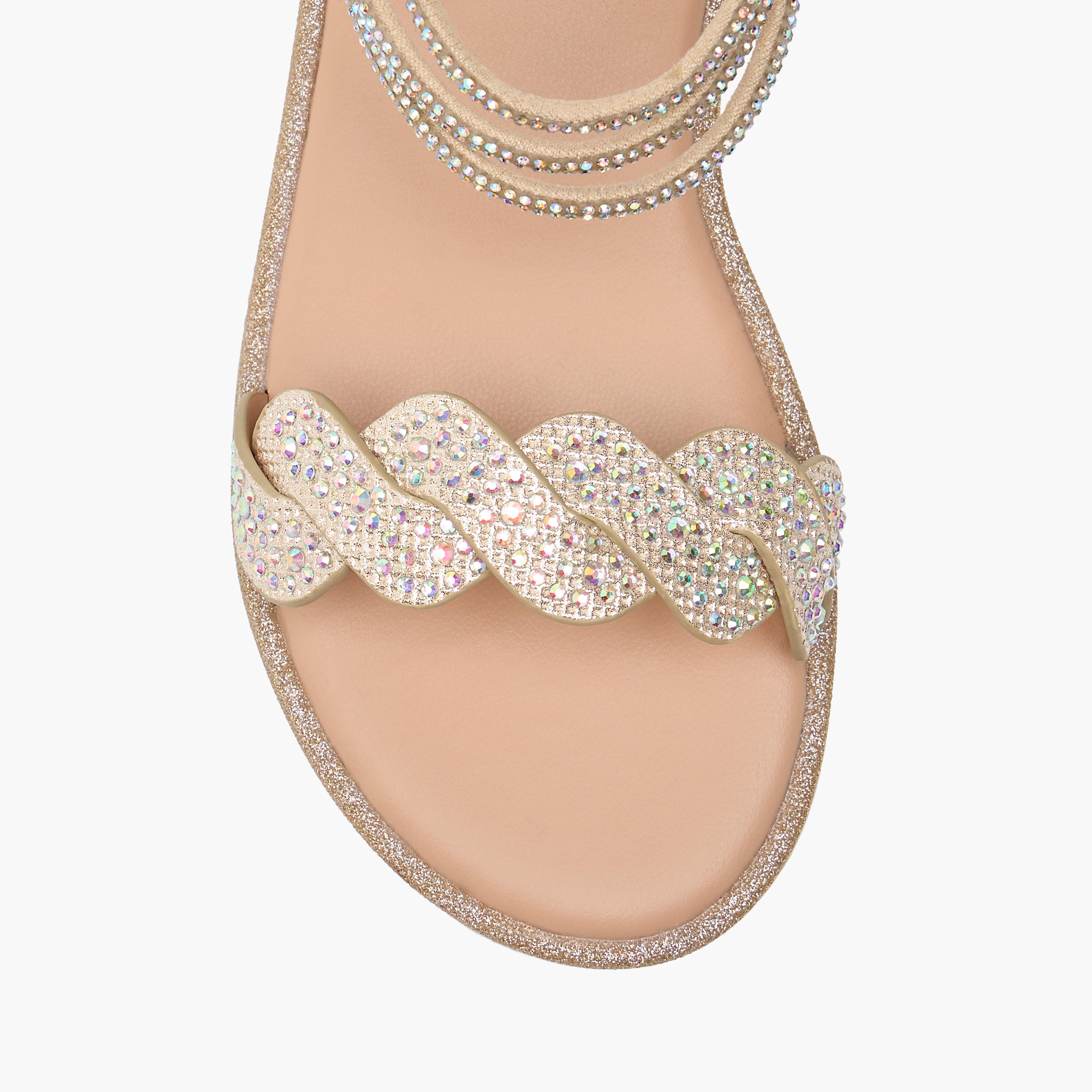 Juniors Embellished Ankle Strap Sandals with Zip Closure-girls-shoes-sandals-image-7