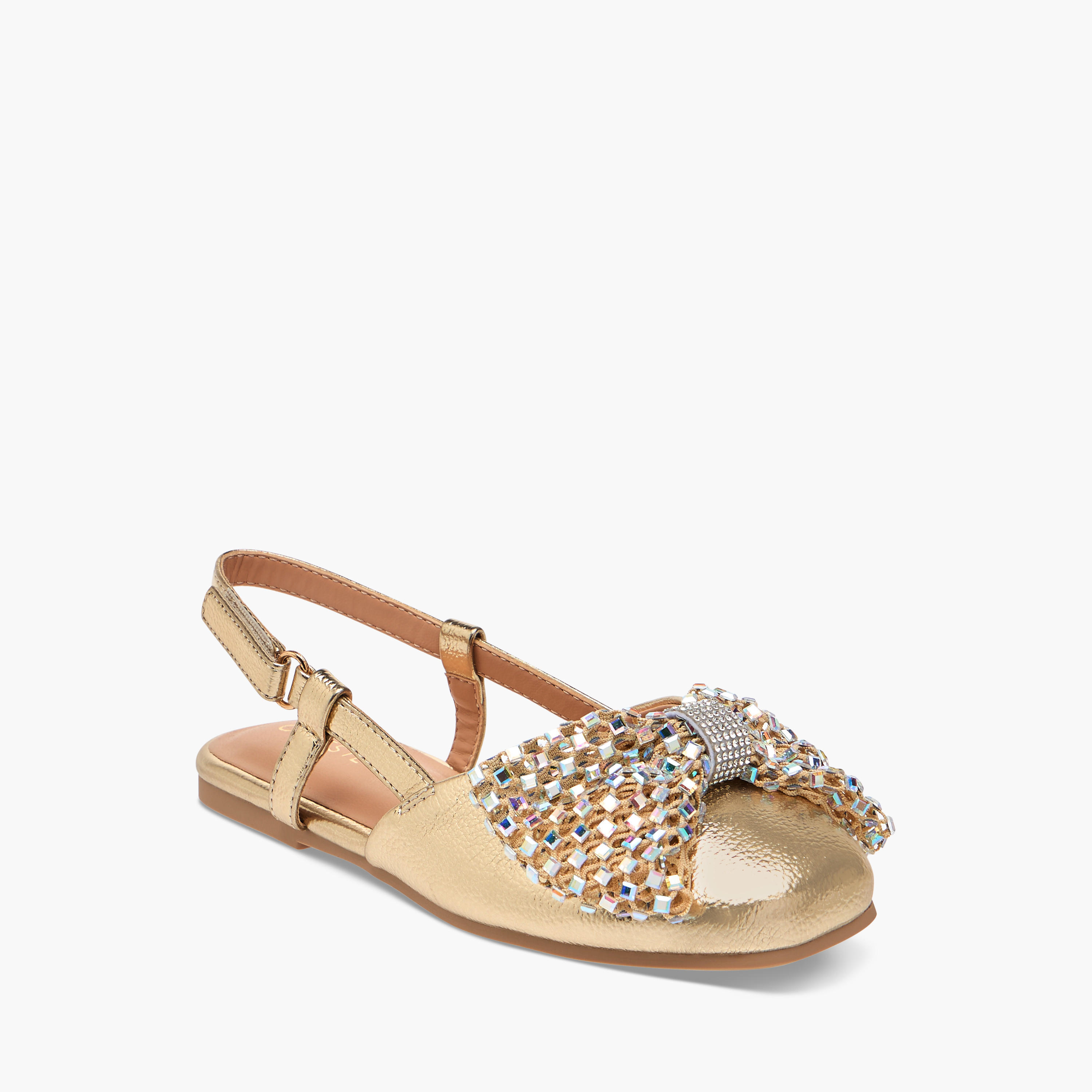 Celeste Girls' Embellished Bow Sandals with Hook and Loop Closure-girls-shoes-sandals-image-2