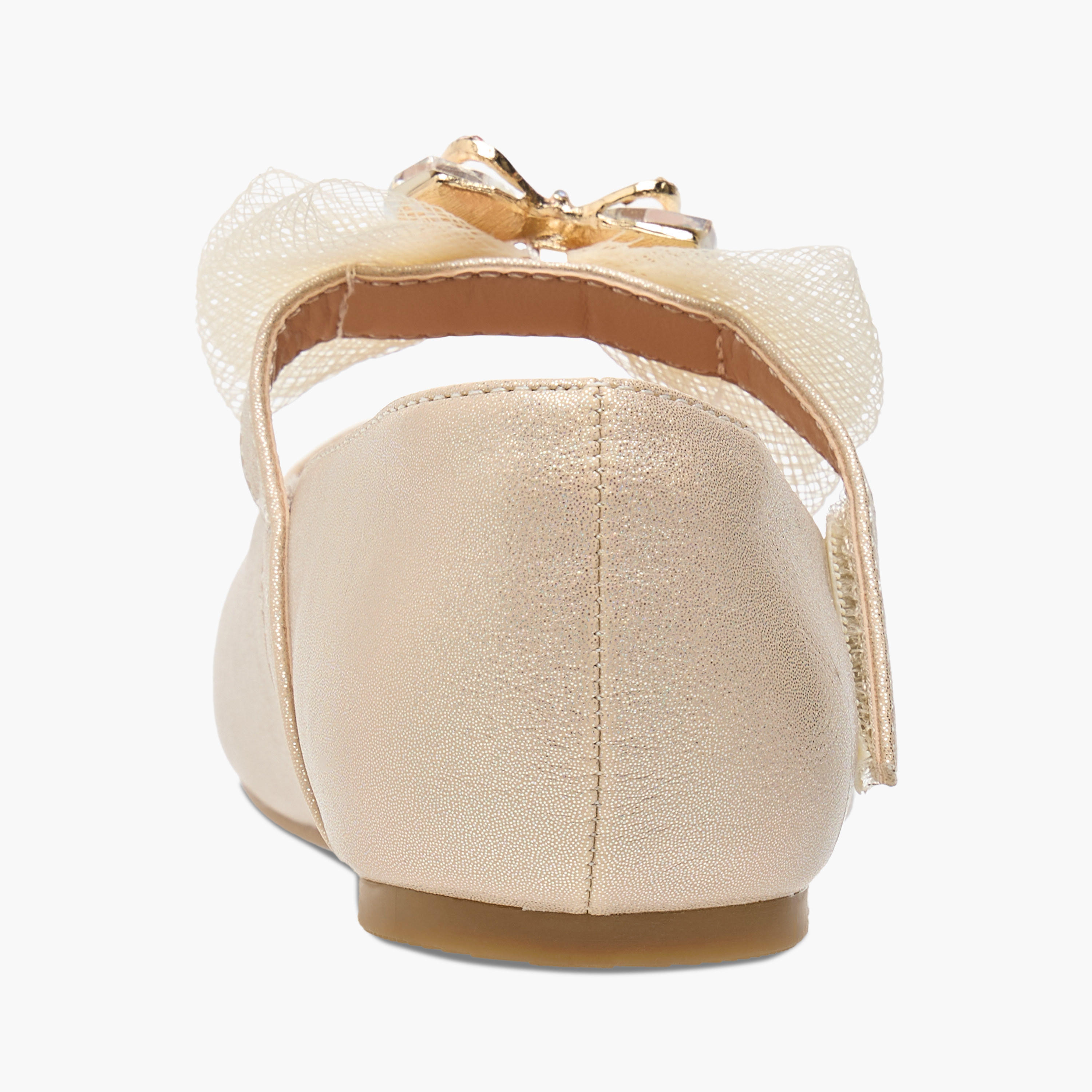 Juniors Bow Accent Ballerina Shoes with Hook and Loop Closure-girls-shoes-maryjanes-image-6