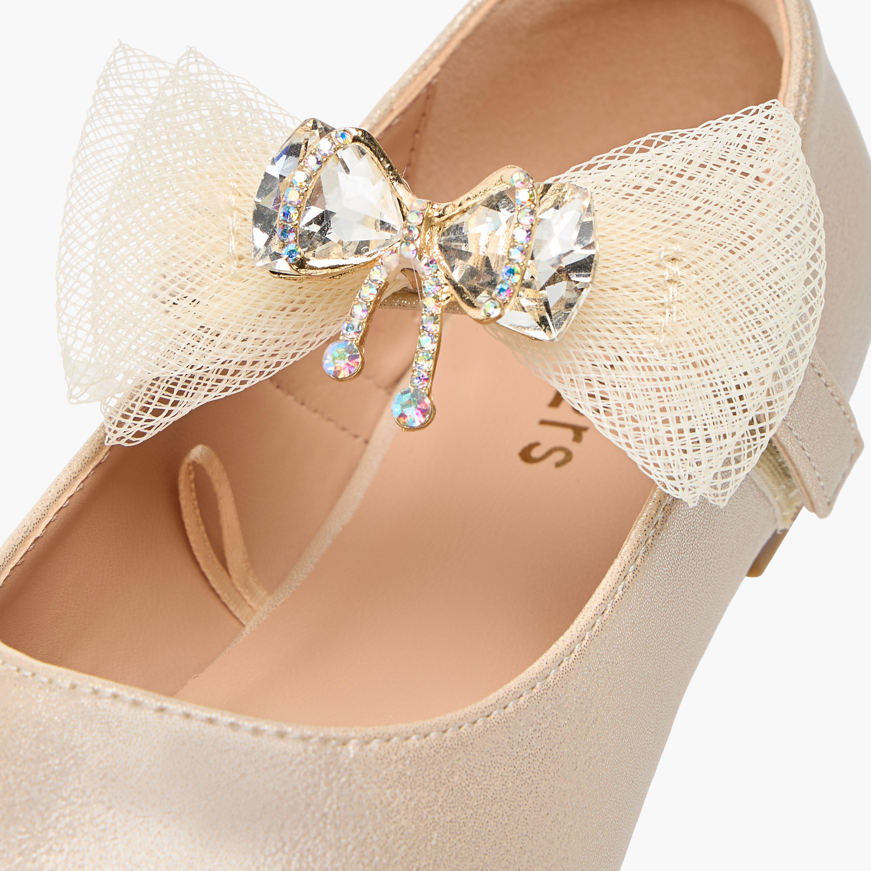 Juniors Bow Accent Ballerina Shoes with Hook and Loop Closure-girls-shoes-maryjanes-image-5