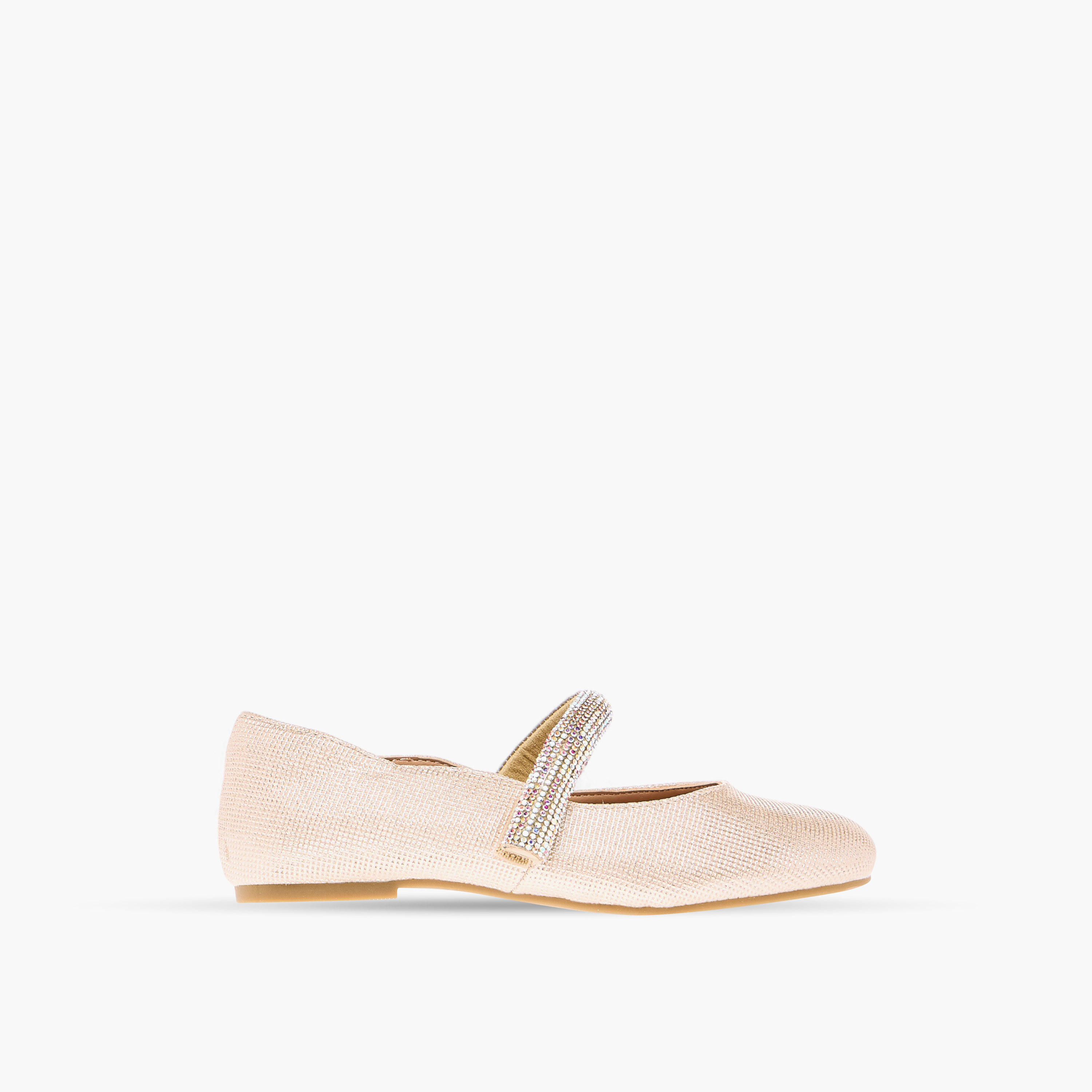 Celeste Girls' Embellished Ballerina Shoes with Hook and Loop Closure-girls-shoes-maryjanes-image-3
