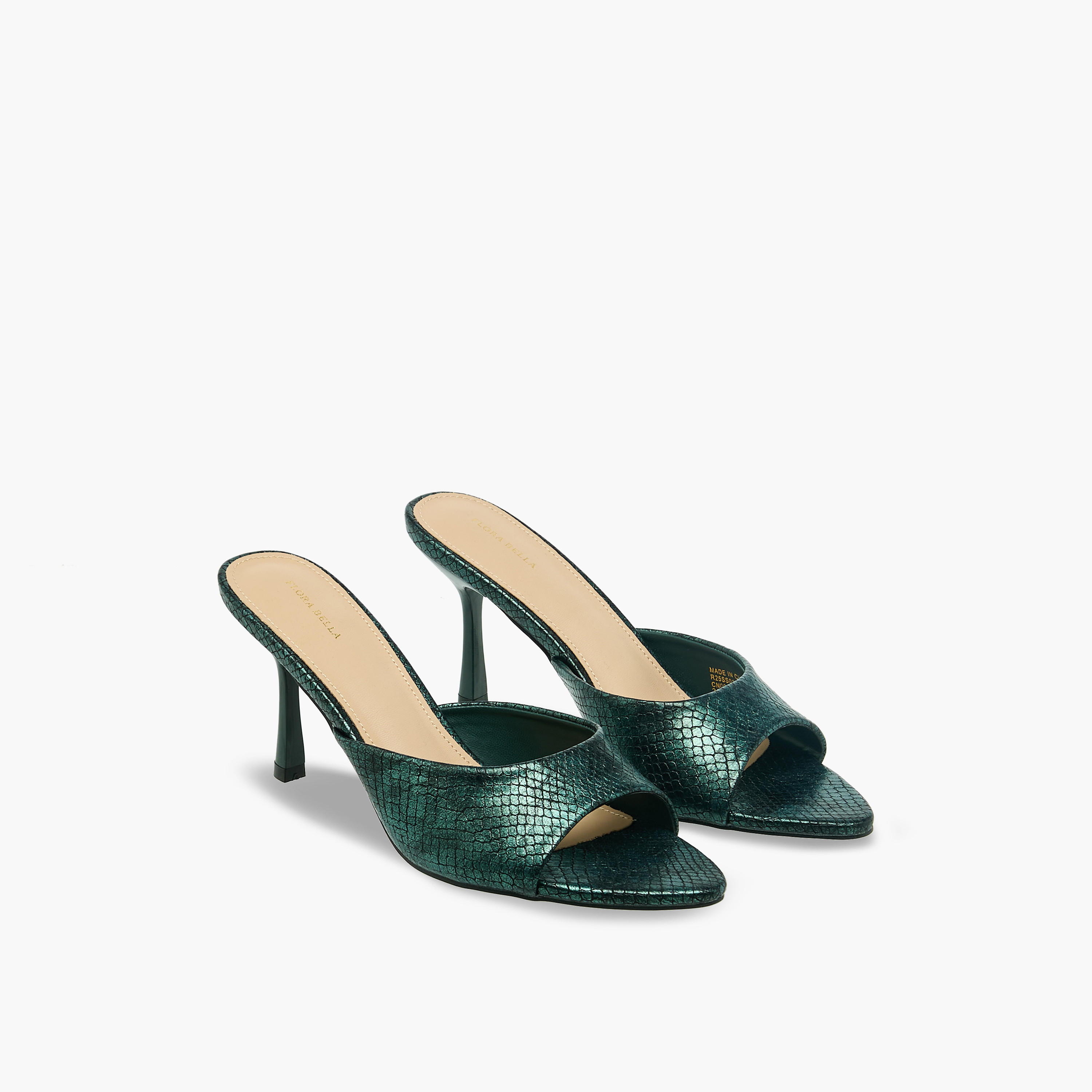 صندل بارز الملمس بكعب مخروطي للنساء من فلورا بيلا-women-shoes-sandals-heeled-image-1
