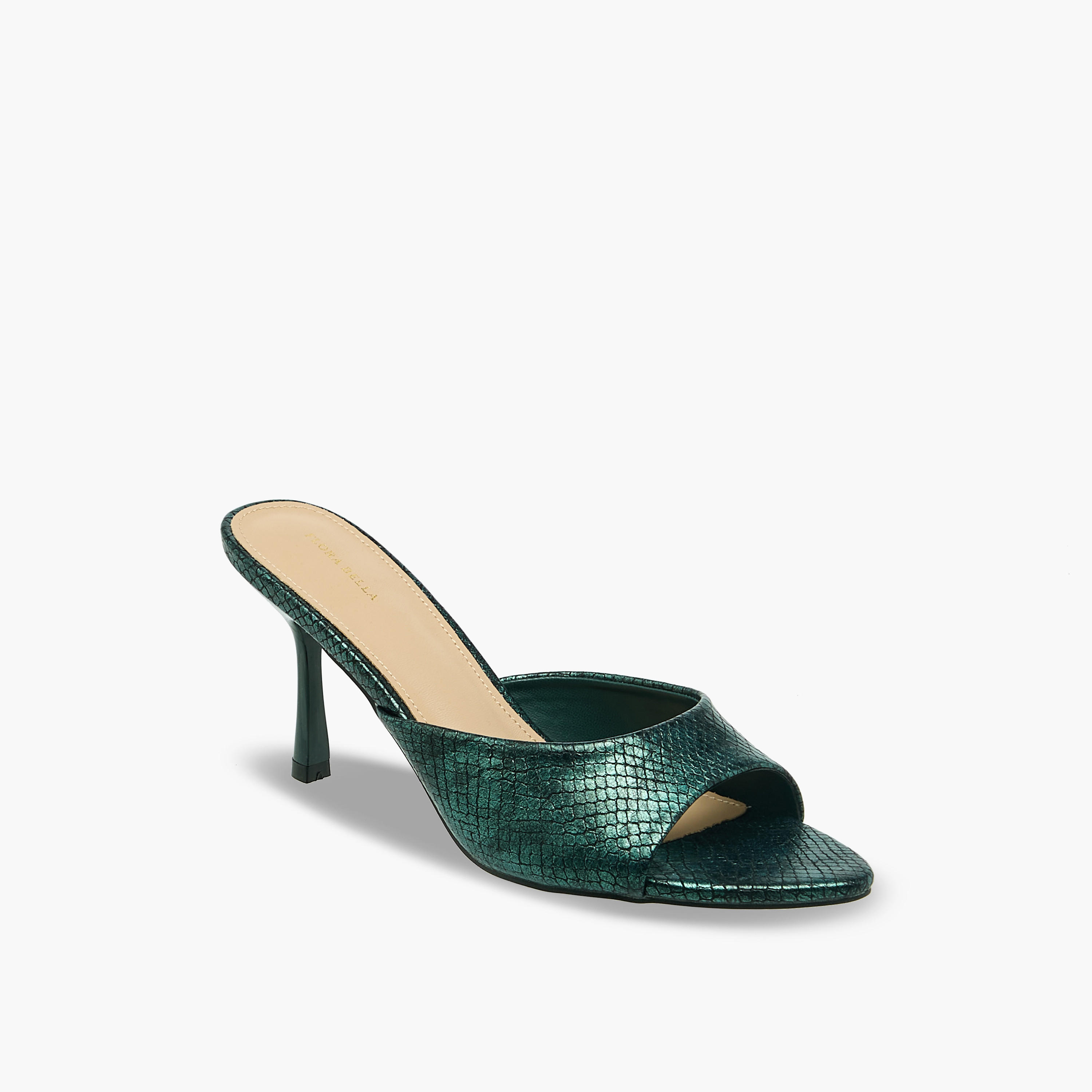 صندل بارز الملمس بكعب مخروطي للنساء من فلورا بيلا-women-shoes-sandals-heeled-image-2