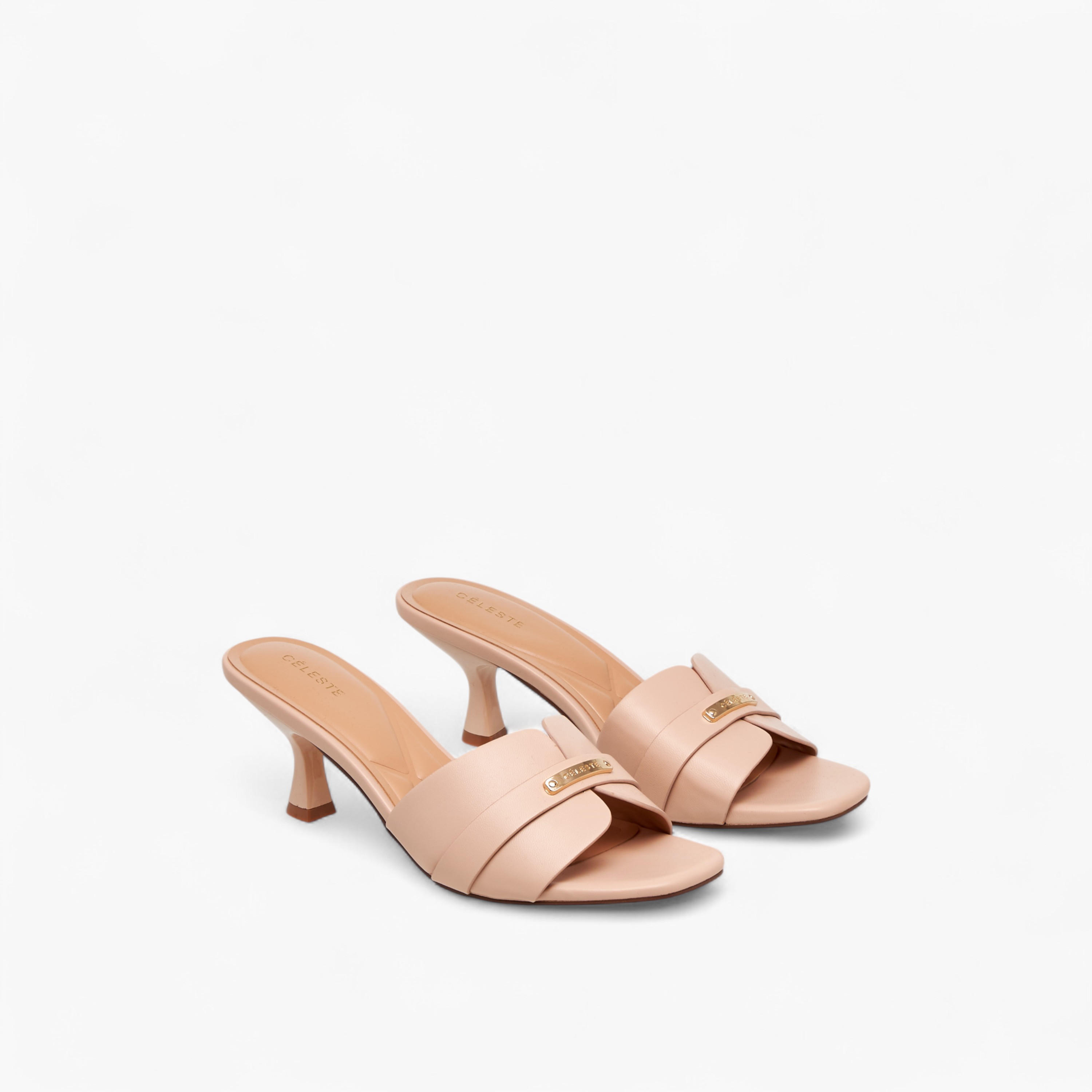 Celeste Women's Solid Slip-On Sandals with Flared Heels-women-shoes-sandals-heeled-image-1