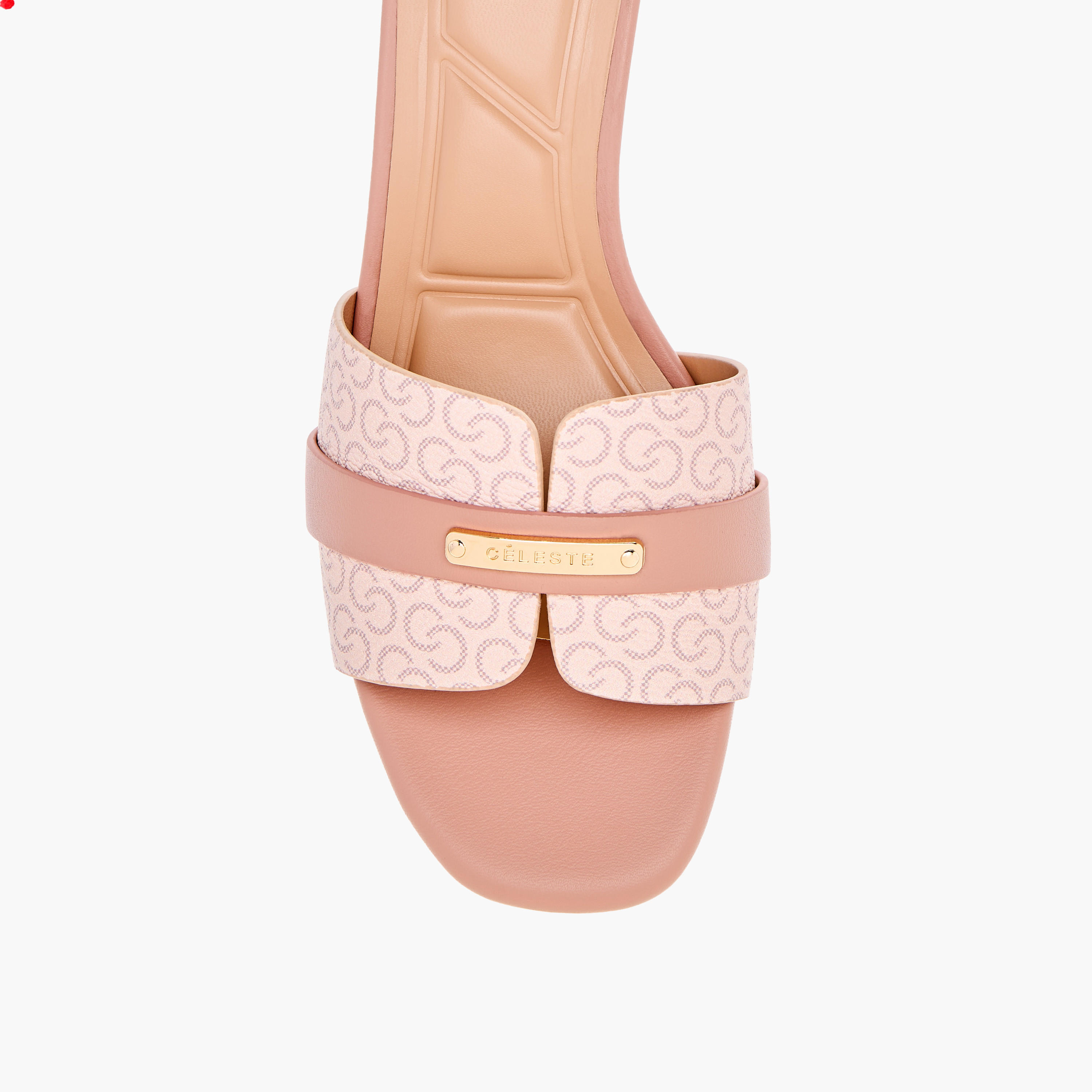 Celeste Women's Monogram Print Slip-On Sandals with Kitten Heels-women-shoes-sandals-heeled-image-4