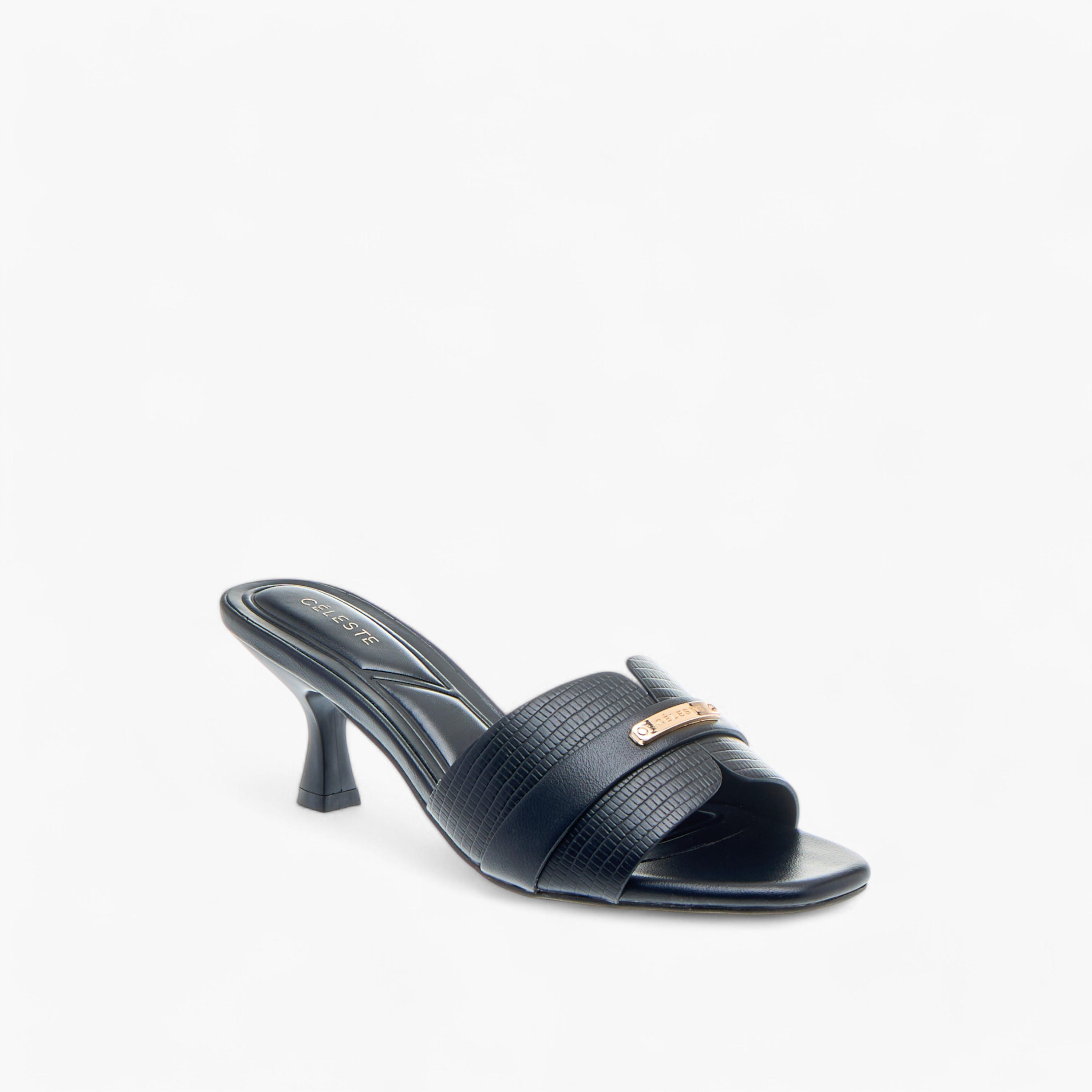 Celeste Women's Animal Textured Slip-On Sandals with Kitten Heels-women-shoes-sandals-heeled-image-2