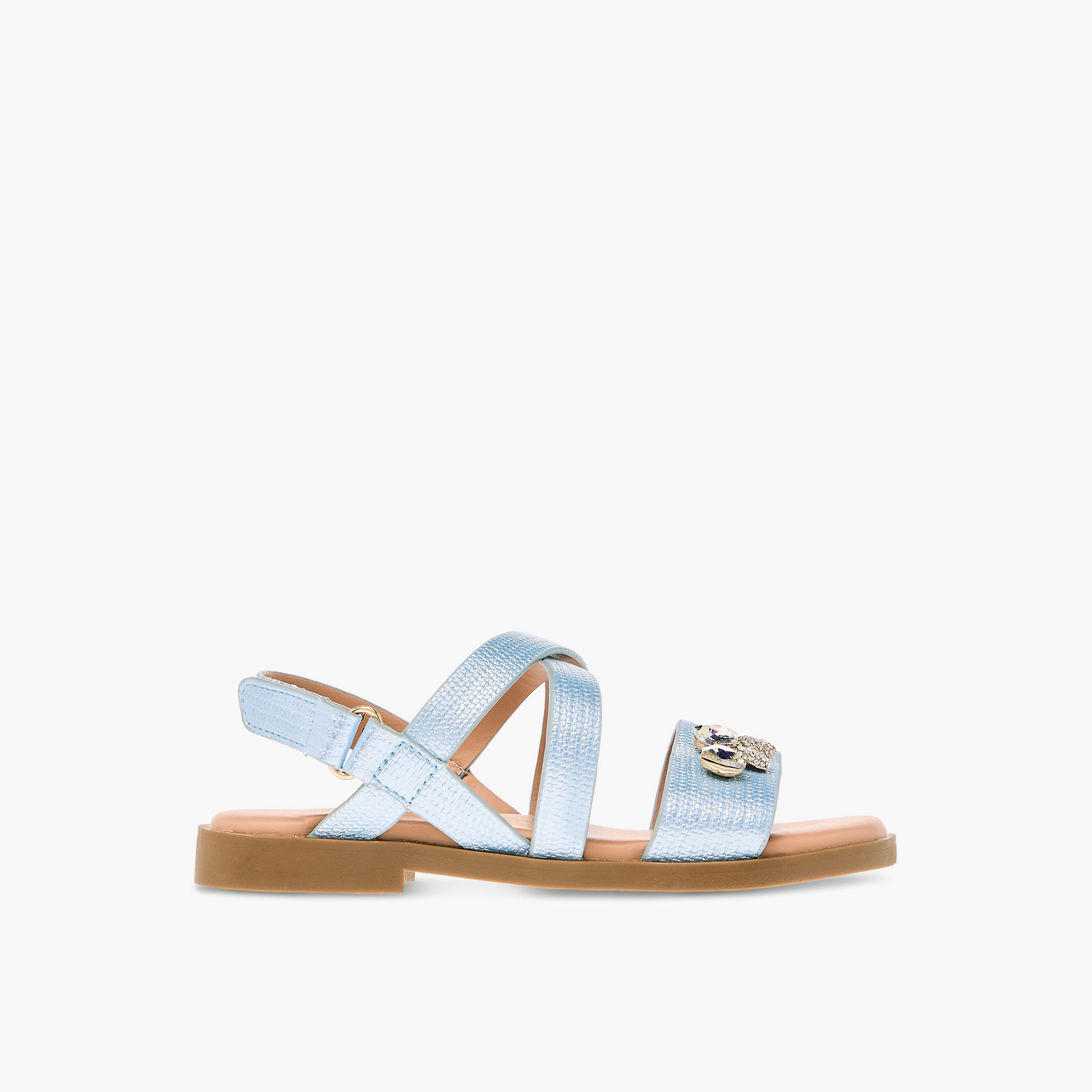 Juniors Bow Embellished Sandals with Hook and Loop Closure-girls-shoes-sandals-image-2