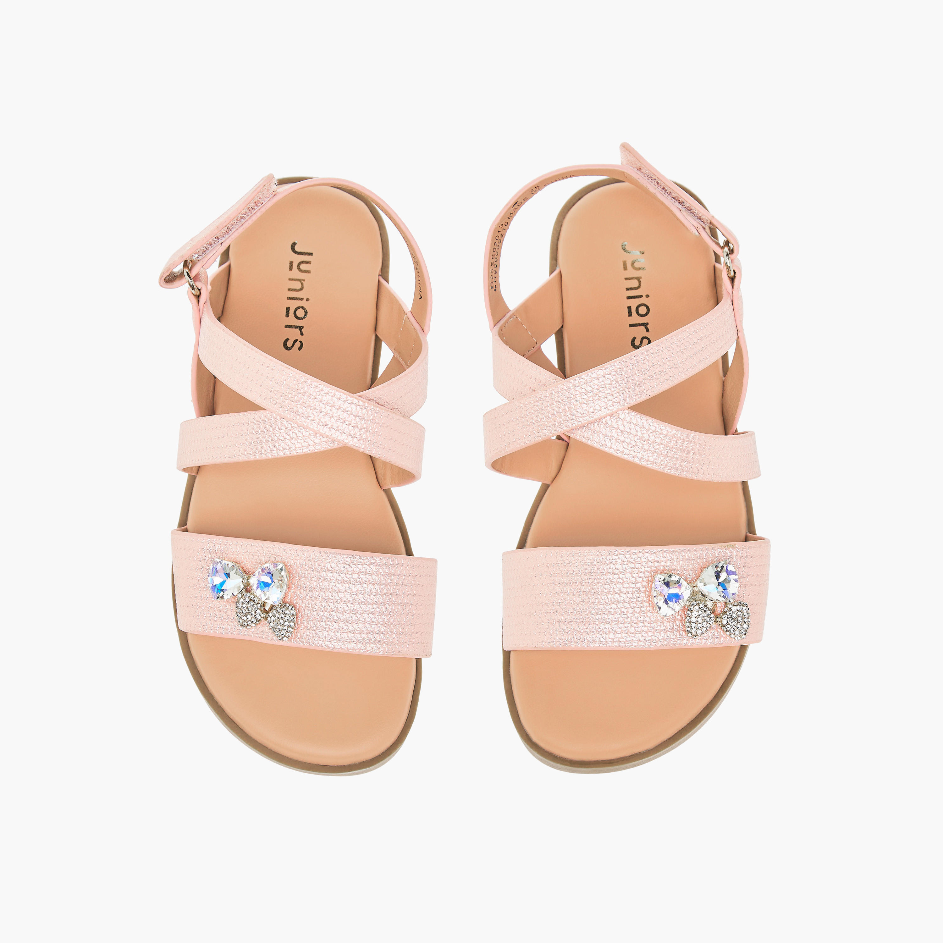 صندل مزيّن بفيونكة بشريط إغلاق لاصق من جونيورز-girls-shoes-sandals-image-4