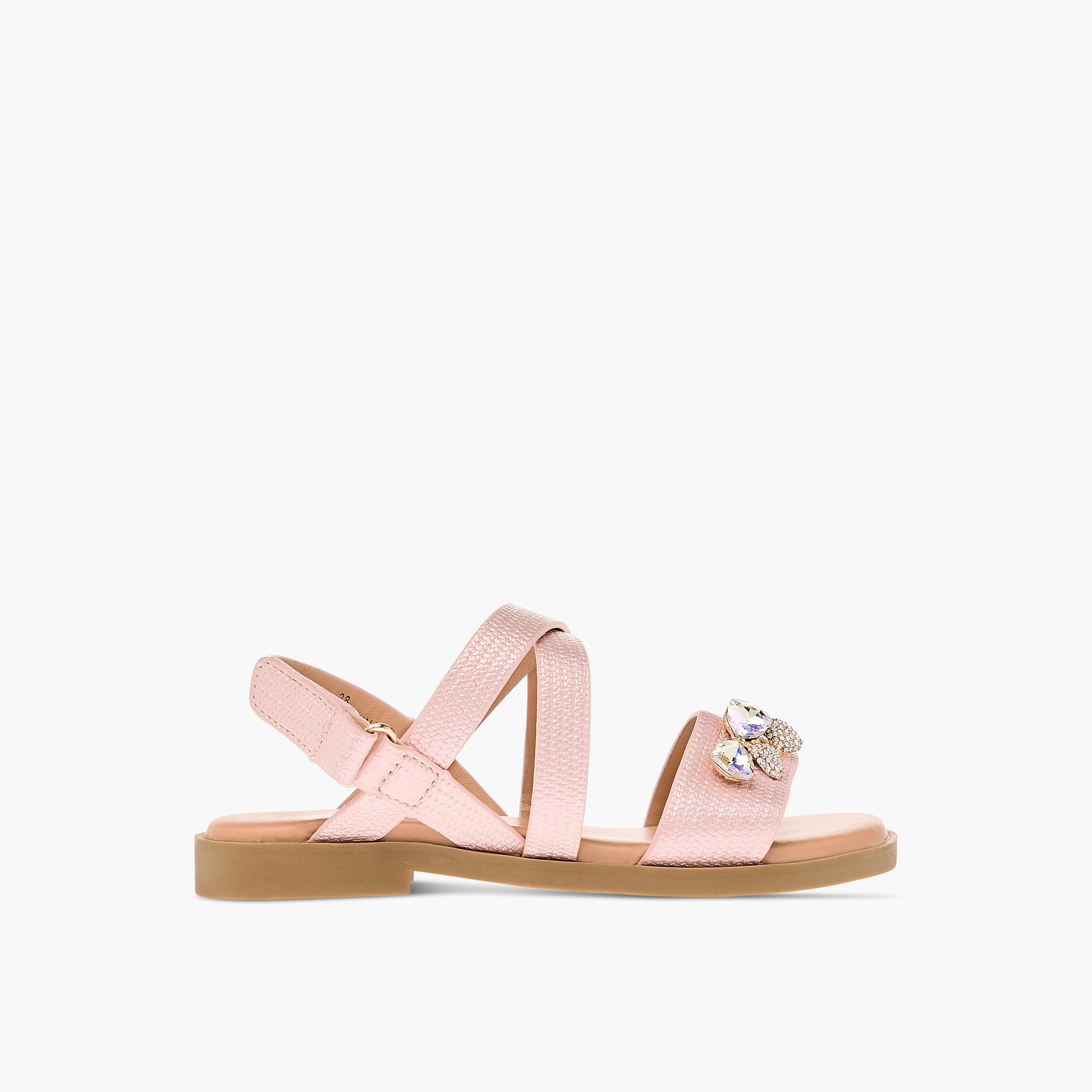 صندل مزيّن بفيونكة بشريط إغلاق لاصق من جونيورز-girls-shoes-sandals-image-3
