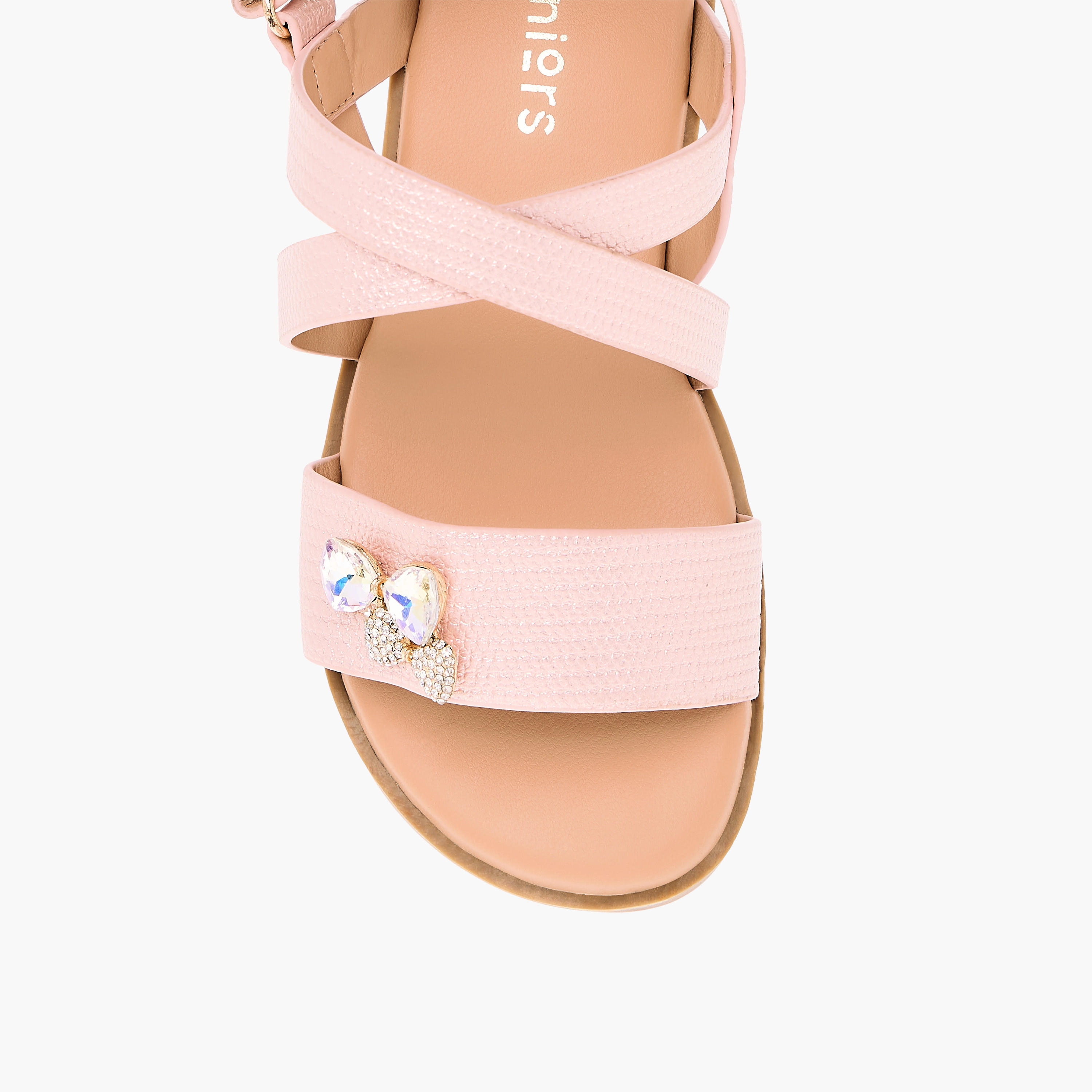 صندل مزيّن بفيونكة بشريط إغلاق لاصق من جونيورز-girls-shoes-sandals-image-2