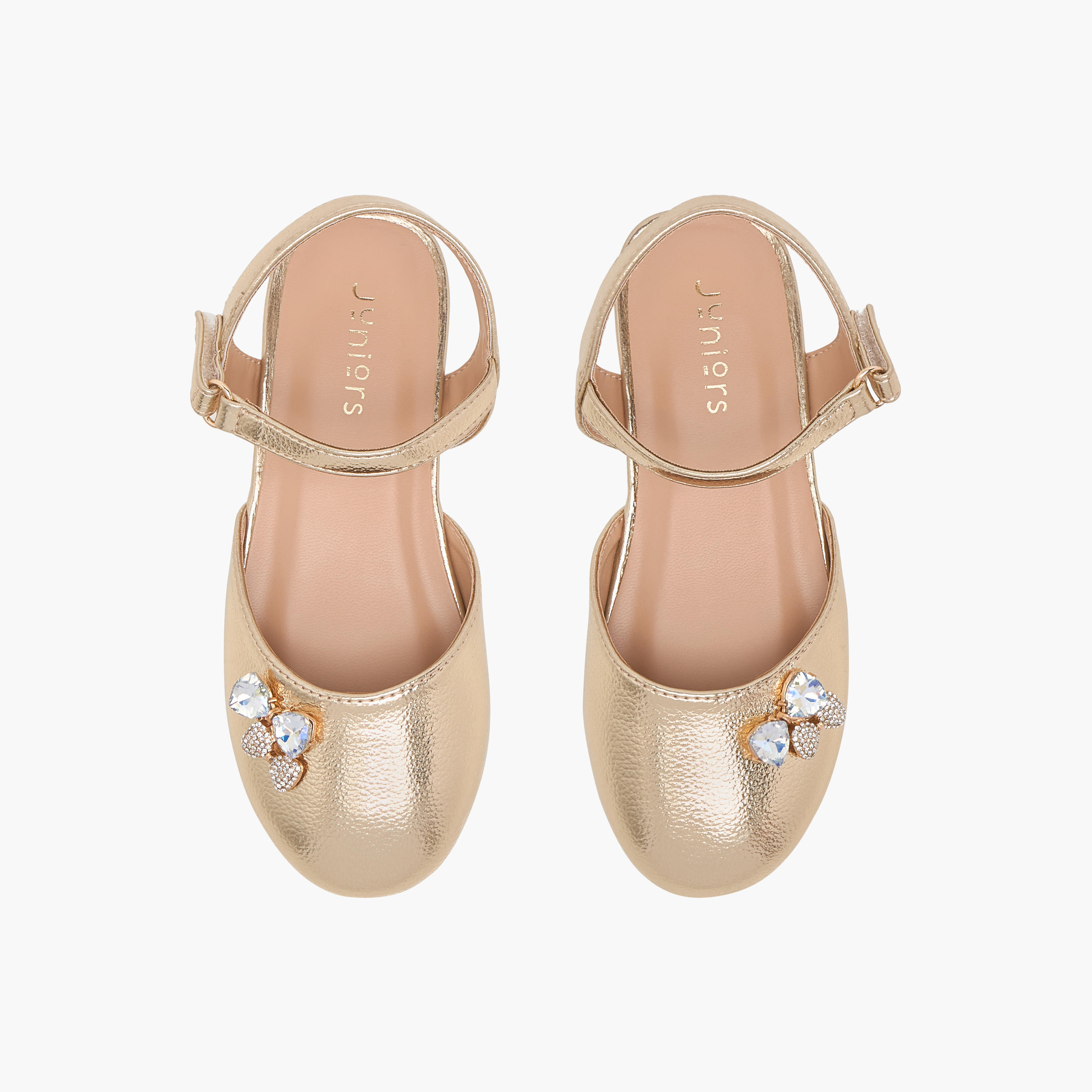 Juniors Embellished Shoes with Hook and Loop Closure-girls-shoes-sandals-image-1