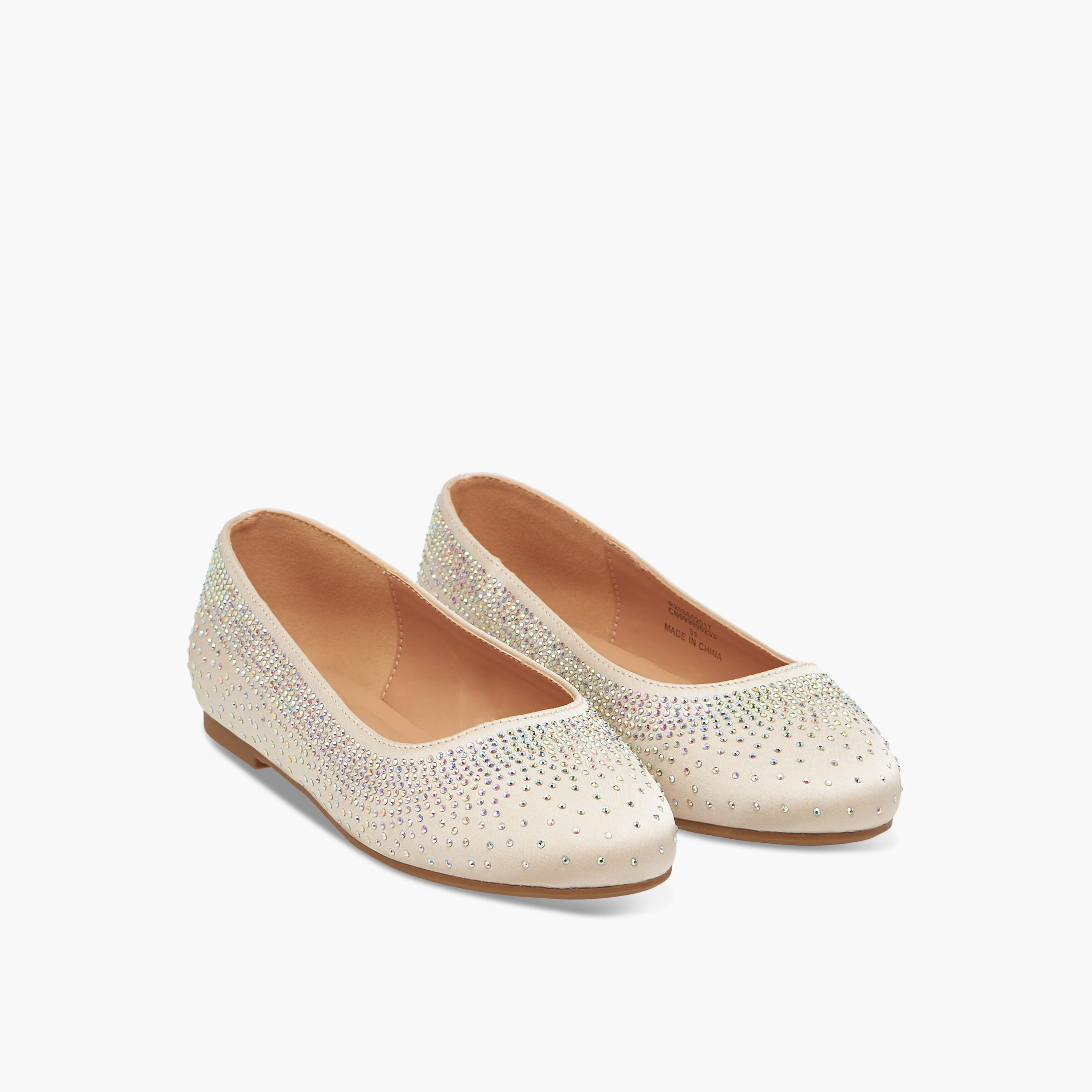 Celeste Girl's Rhinestone Embellished Slip-On Ballerina Shoes-girls-shoes-ballerinas-image-1