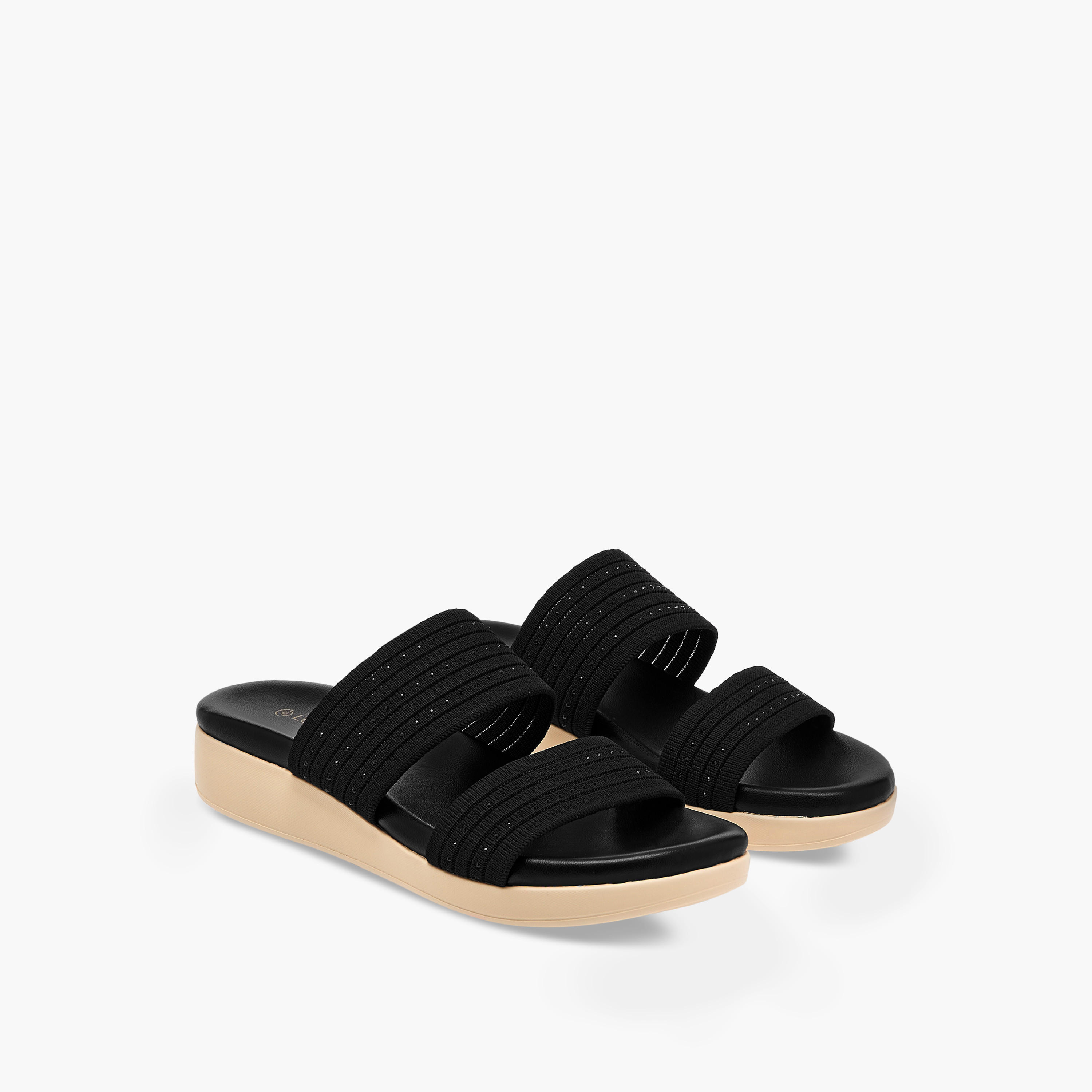 صندل مريح سهل الارتداء مزين بأحجار الراين من لو كونفورت-women-shoes-flats-sandals-image-1
