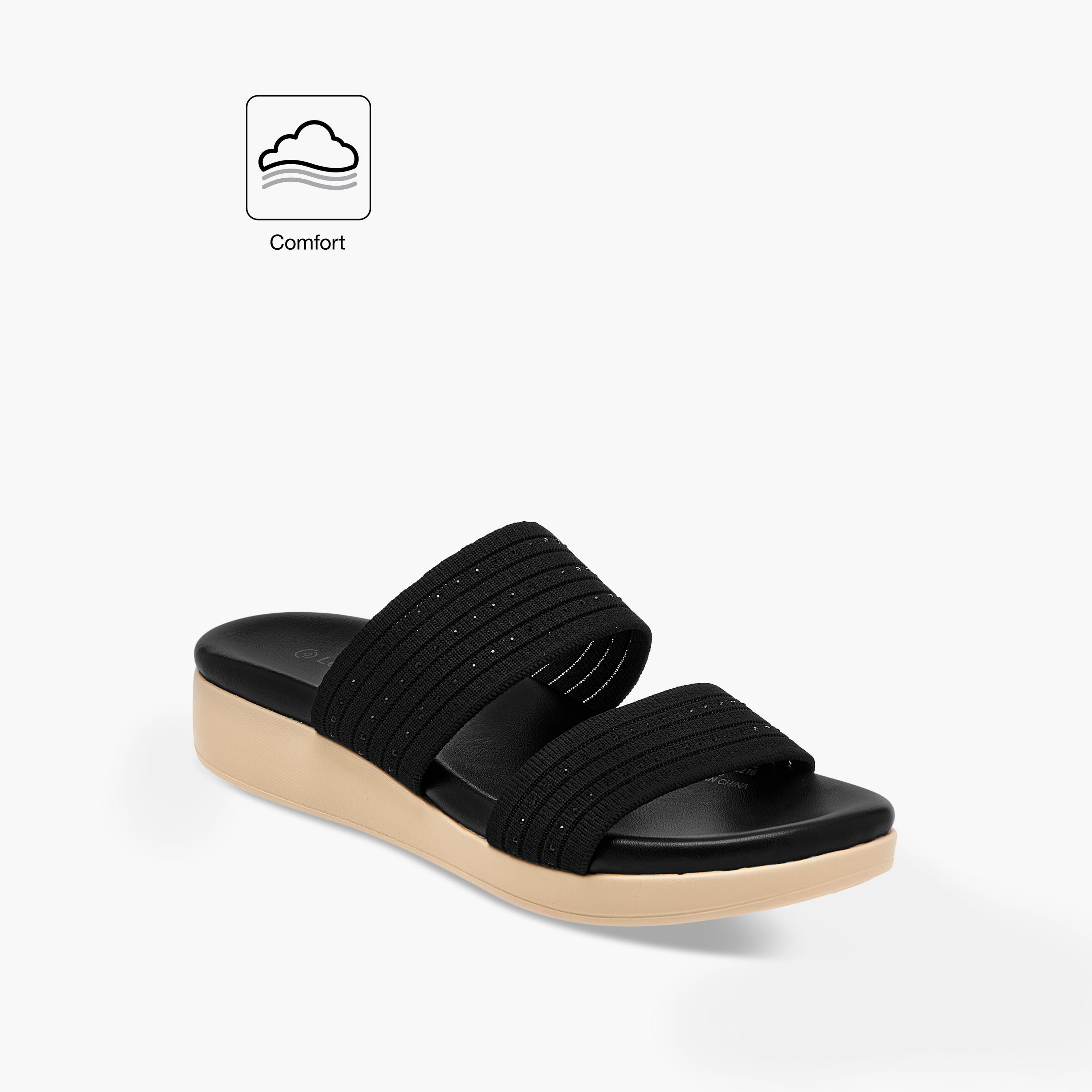 Le Confort Rhinestone Embellished Slip-On Comfort Sandals-women-shoes-flats-sandals-image-2